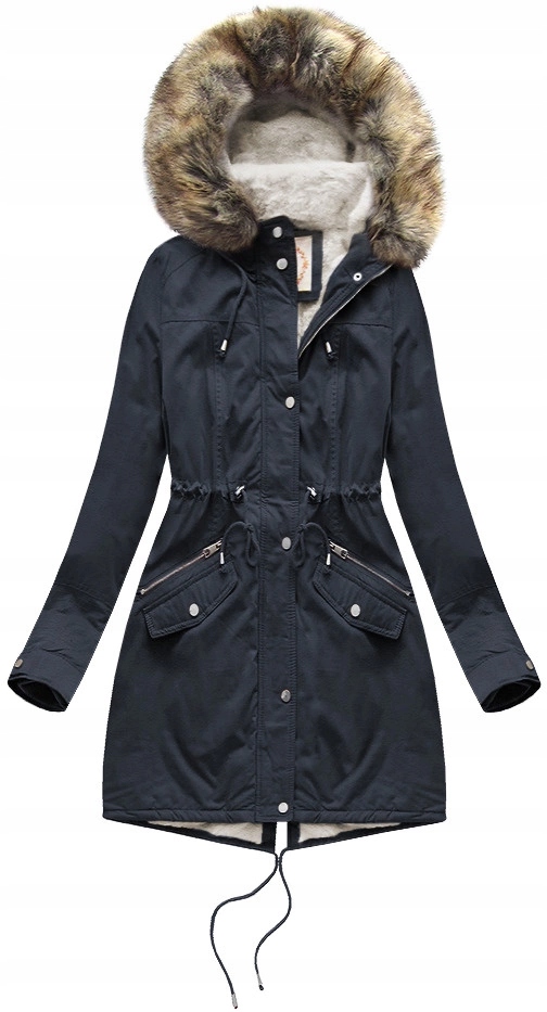 Parka Na Medvídkovi Kapuce 7602BIG Námořnická Modrá 46