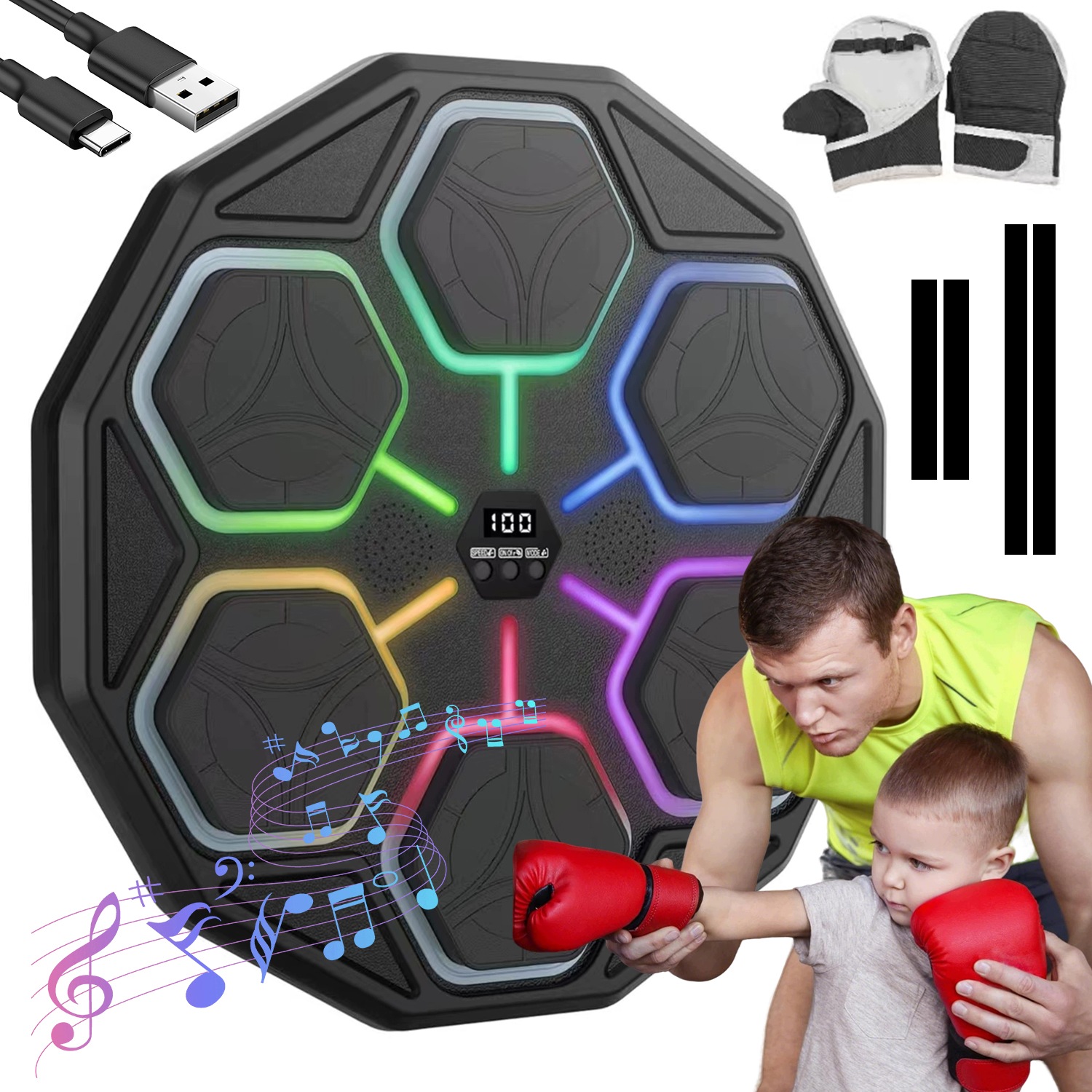 Bluetooth Elektronický Boxovací Stroj S Hudbou, Led Podsvícení