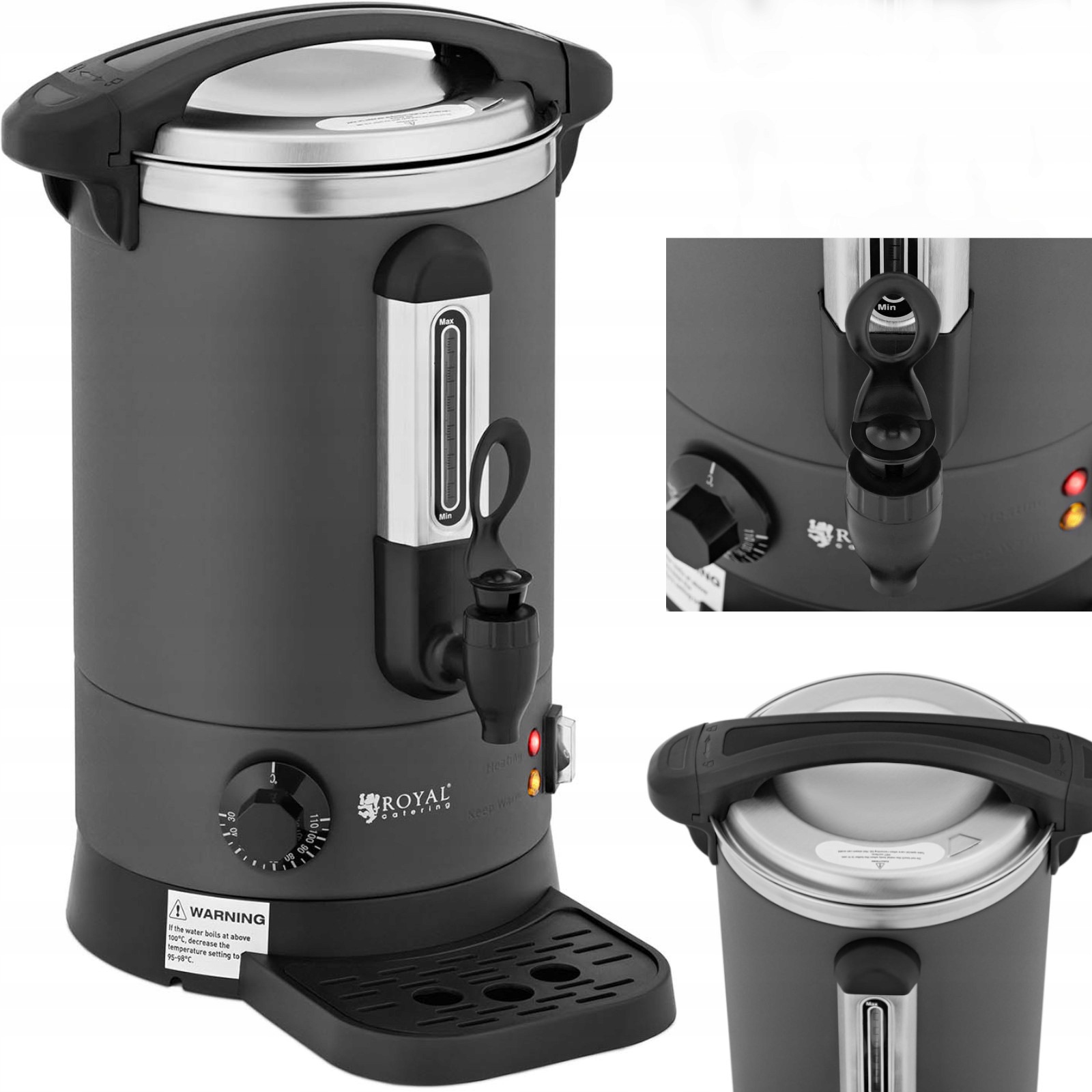 Varník Ohřívač Vody 6.1L 1500W Nerezová Ocel S Kohoutkem A Odkapávačem