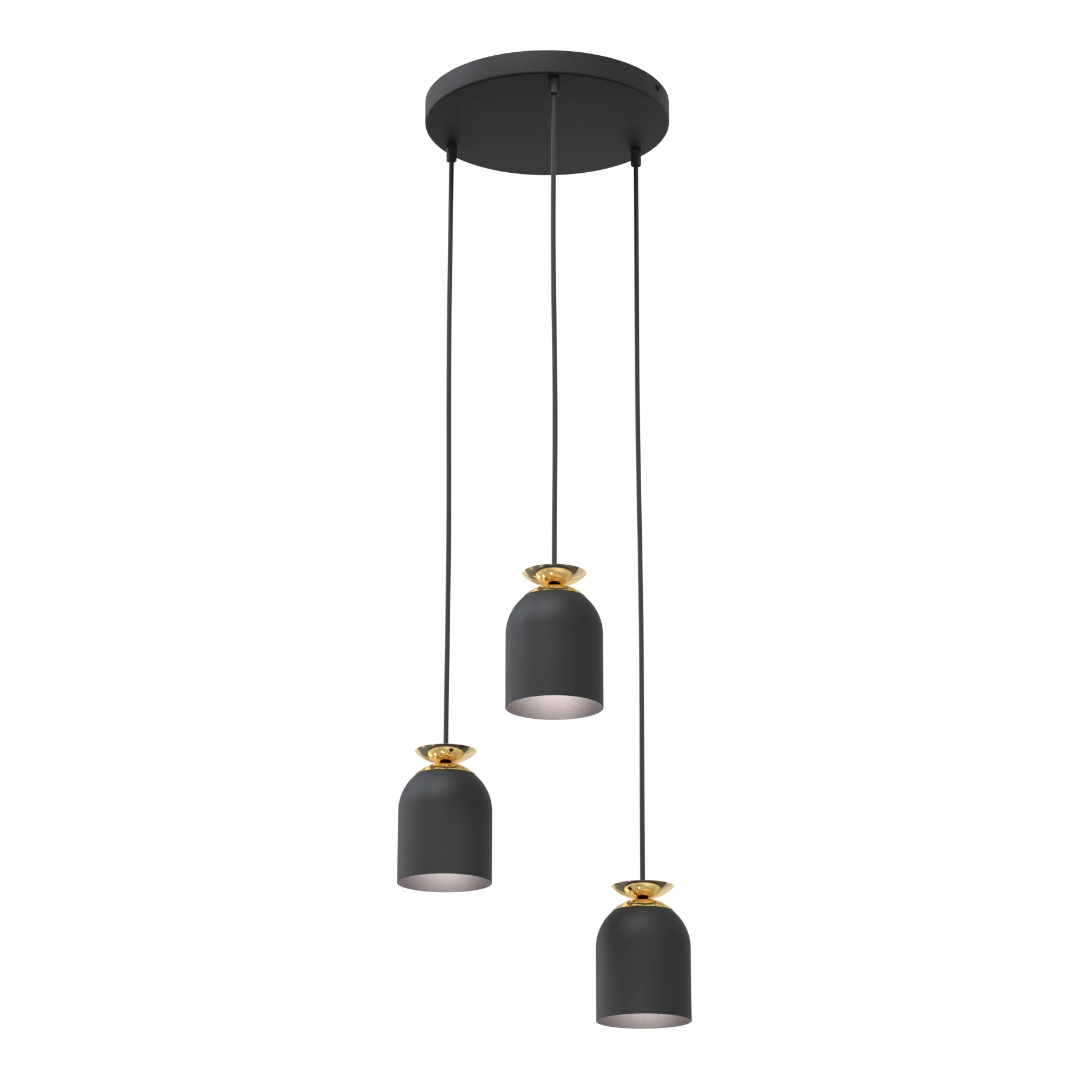 Černá & zlatá dekorativní závěsná lampa Emibig Target 3 nad kuchyňským ostrovem