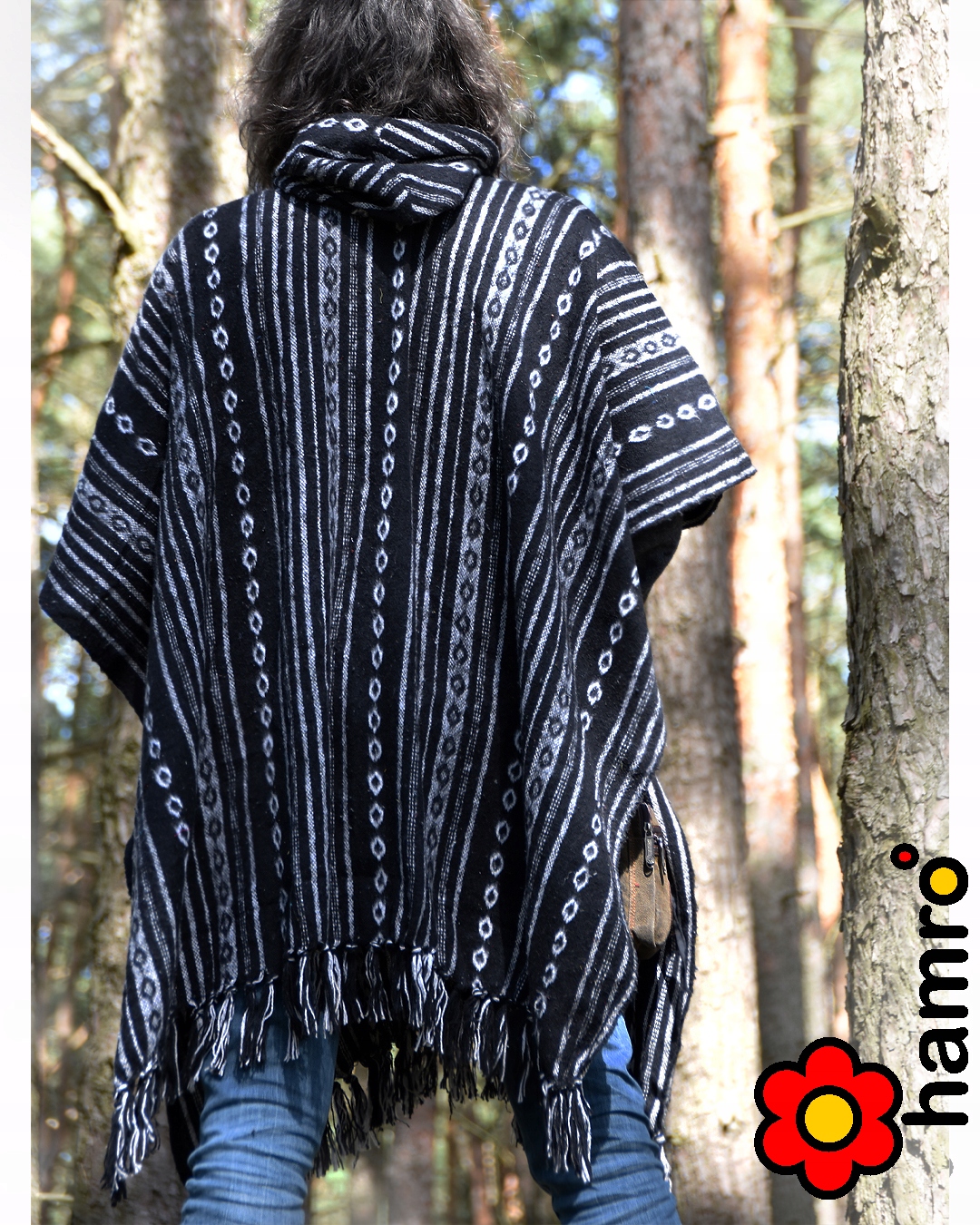 Nepalskie PONCZO patchwork ETNO Boho Handmade FRENDZLE Materiał dominujący bawełna