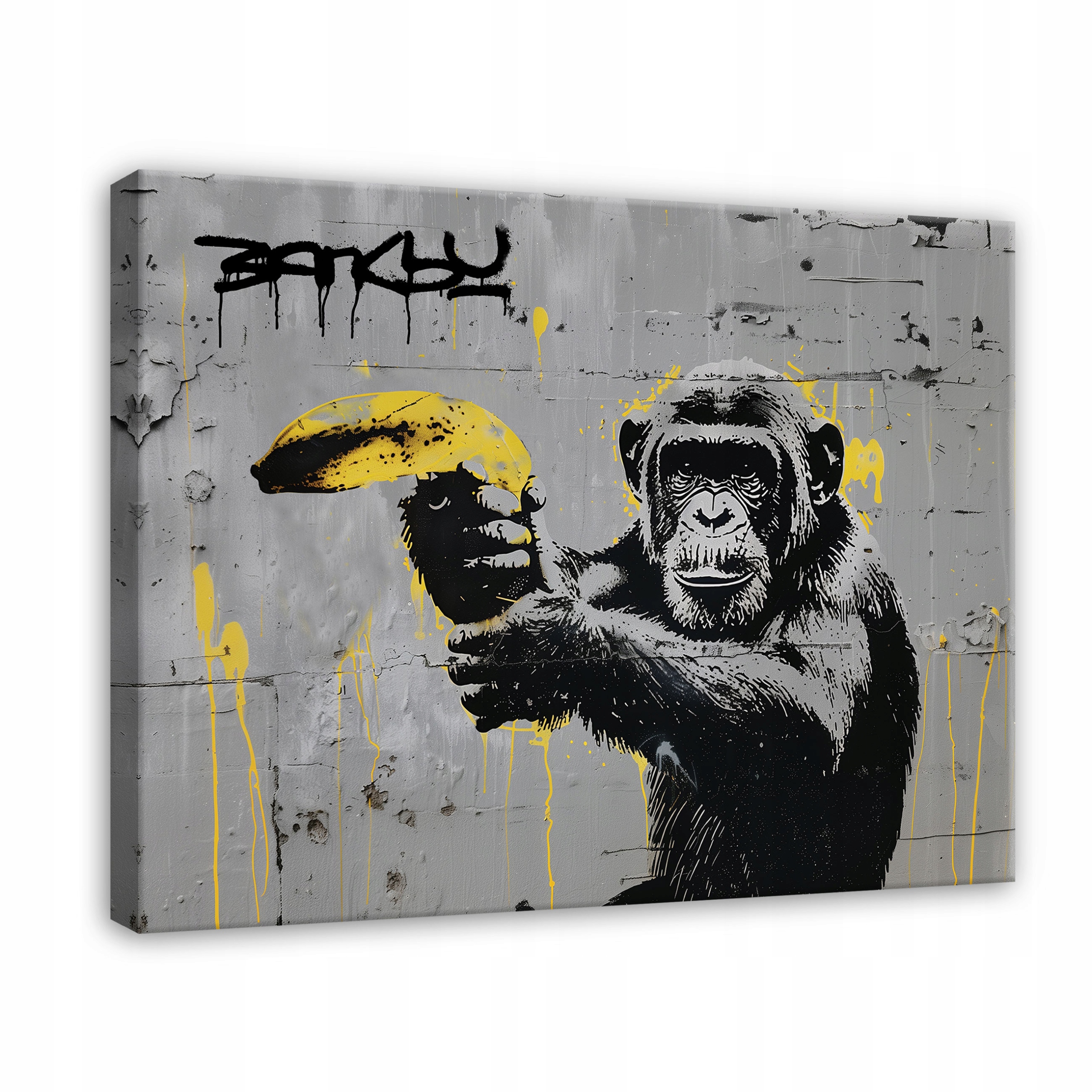 Obraz Banksy Małpa Street Art Graffiti Nowoczesny Na Płótnie Ścianę 100x70