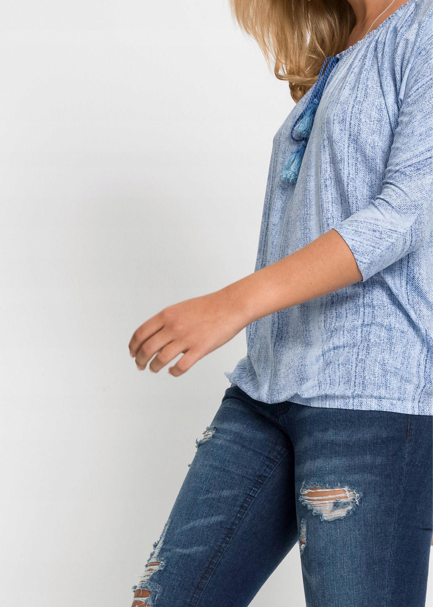 BONPRIX bluzka z dekoltem carmen 32-34 Rękaw rękaw 3/4