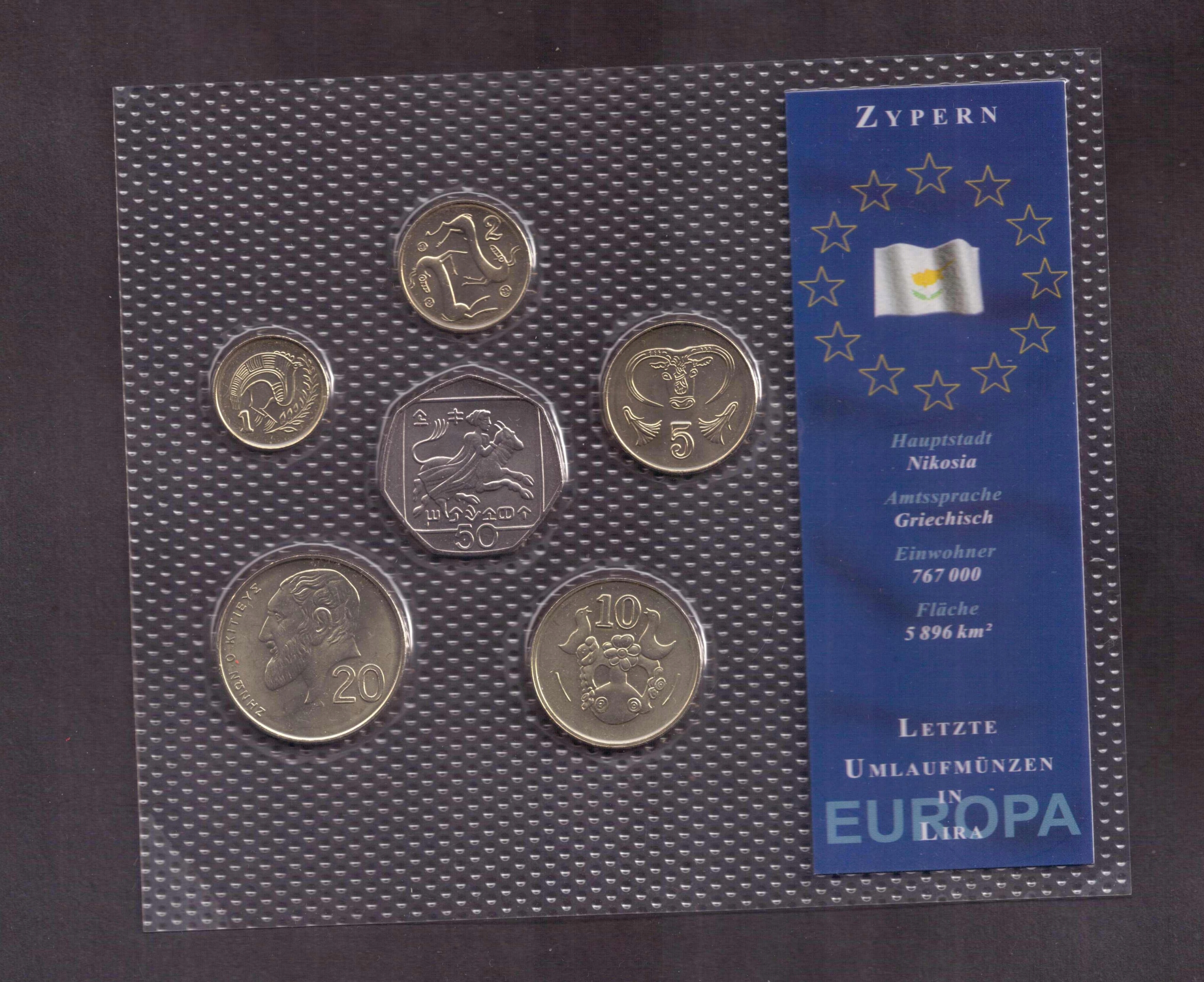 Cypr - zestaw nominałowy - 6 monet - stan menniczy