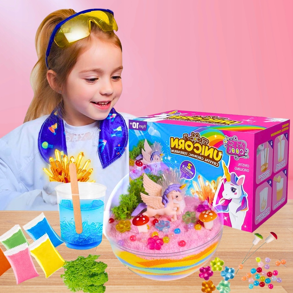 KŪRYBINIS RINKINYS „PASIDARYK PATS“ LED LEMPUTĖS KRISTALINIAM TERARIUMUI VIENARAGIUI KŪRTI. Gaminio aukštis 21 cm.