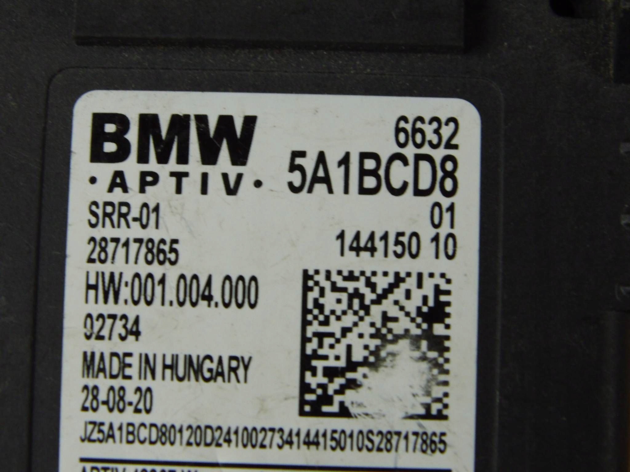BMW module radar sensor sensor asystent changes supports ruchu DISTRONIC 5A1BCD8