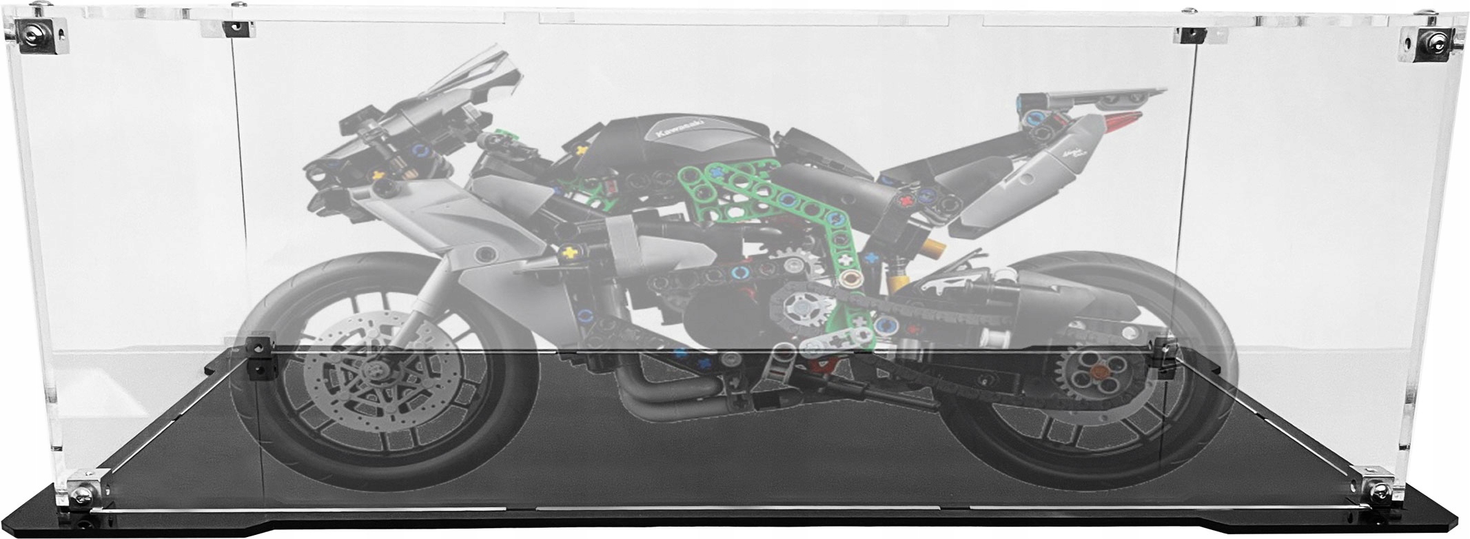 Vitrína s černou základnou pro Lego 42170 Technic Kawasaki Ninja H2R