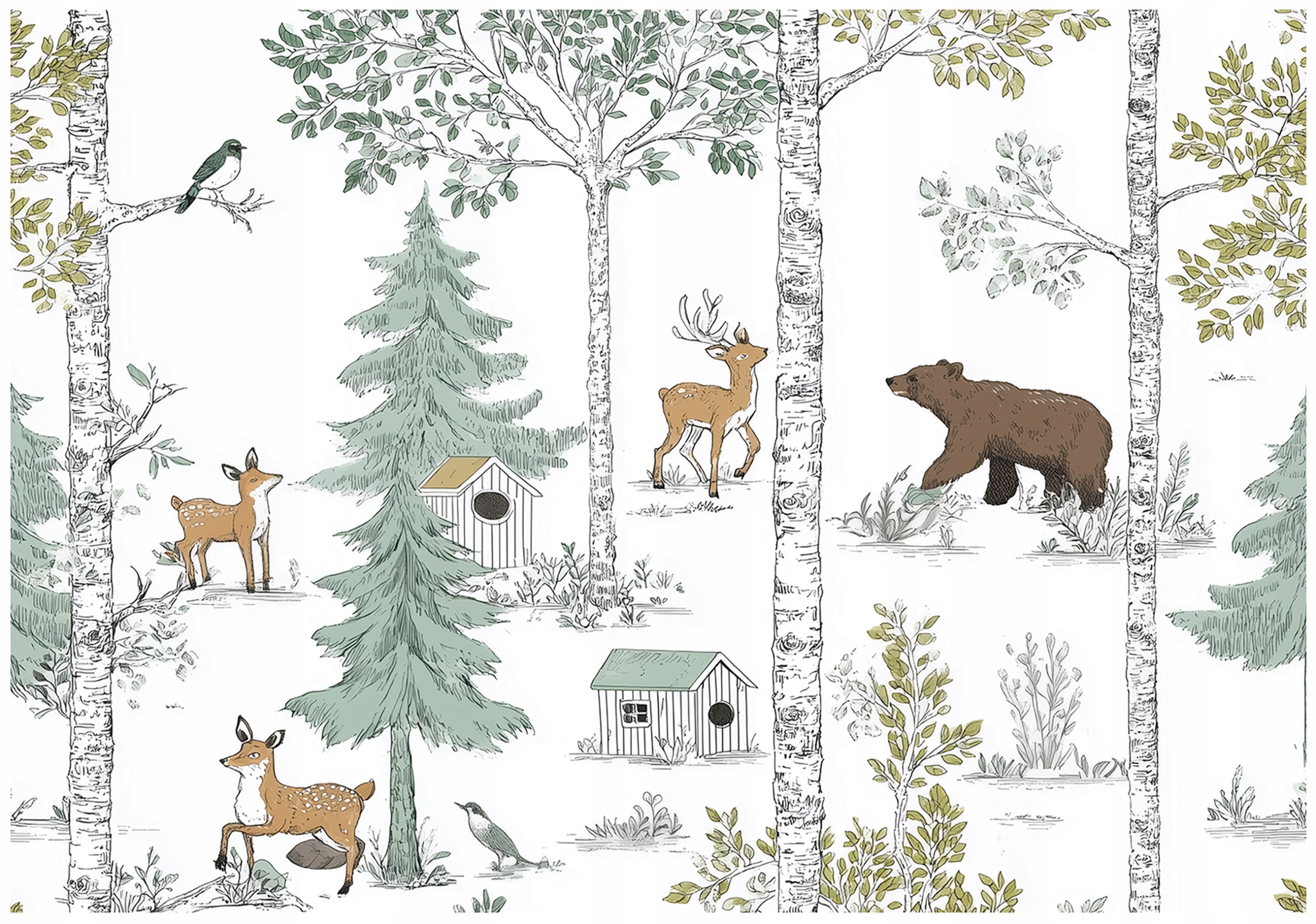 Fototapeta Pro Děti Les Zvířata Tapeta Dětská Flizelina 300x210