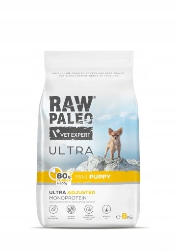 Levně Kompletní Krmivo Raw Paleo Ultra Krůta pro štěňata malých plemen 8 kg