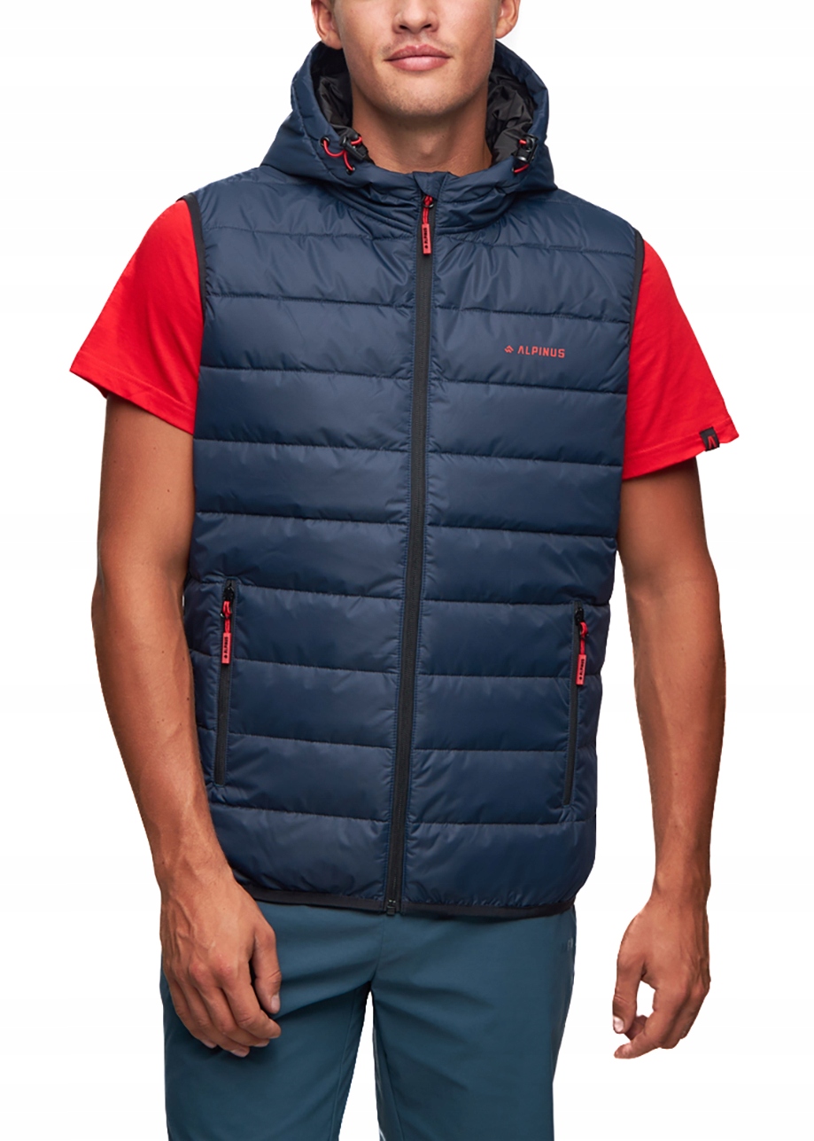 Kamizelka Kurtka Alpinus Męska Z Kapturem Bezrękawnik Sportowa Puchowa 3XL