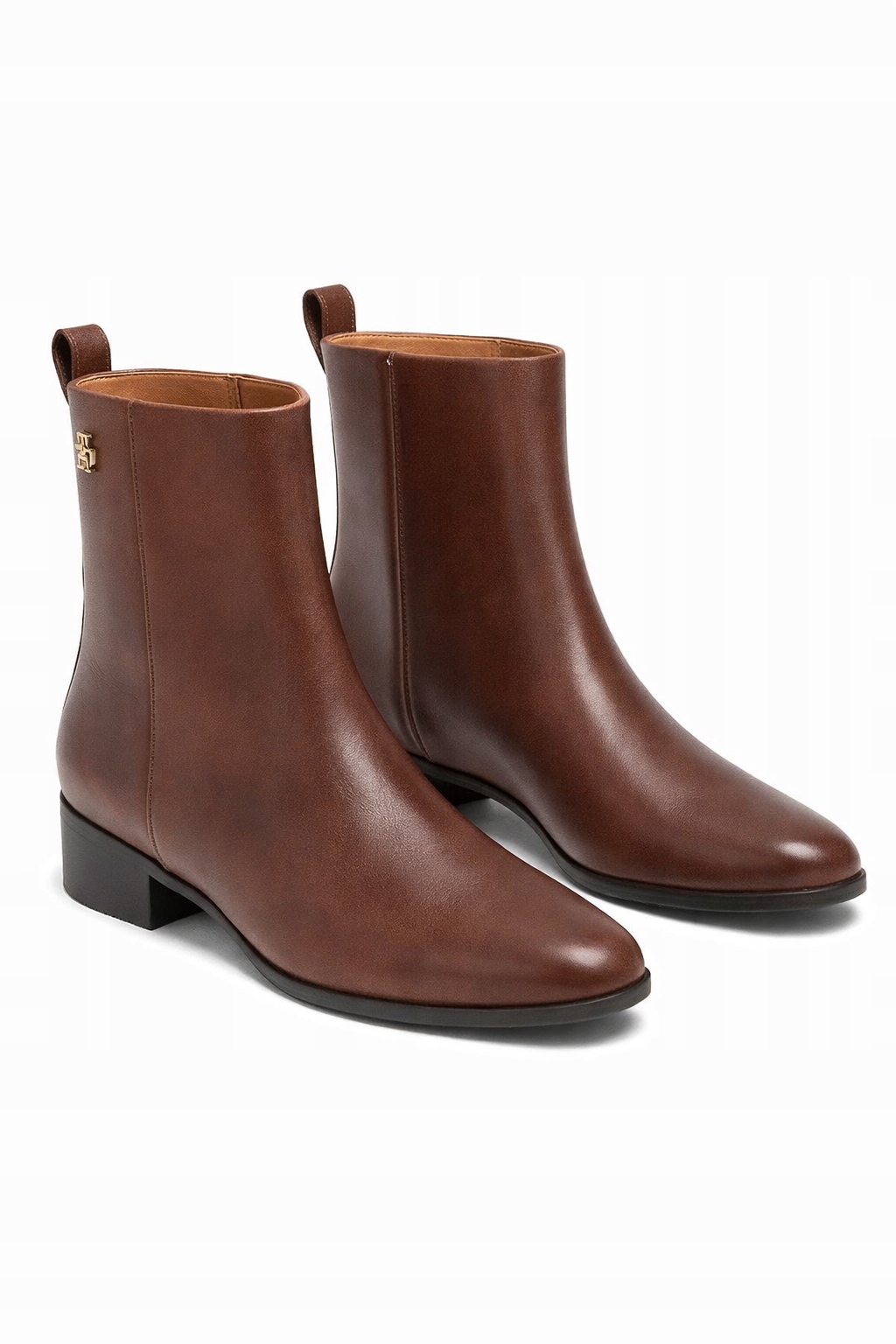 Tommy Hilfiger Hnědé Kotníkové Boty Z Přírodní Kůže S Mašličkou 38 I3C