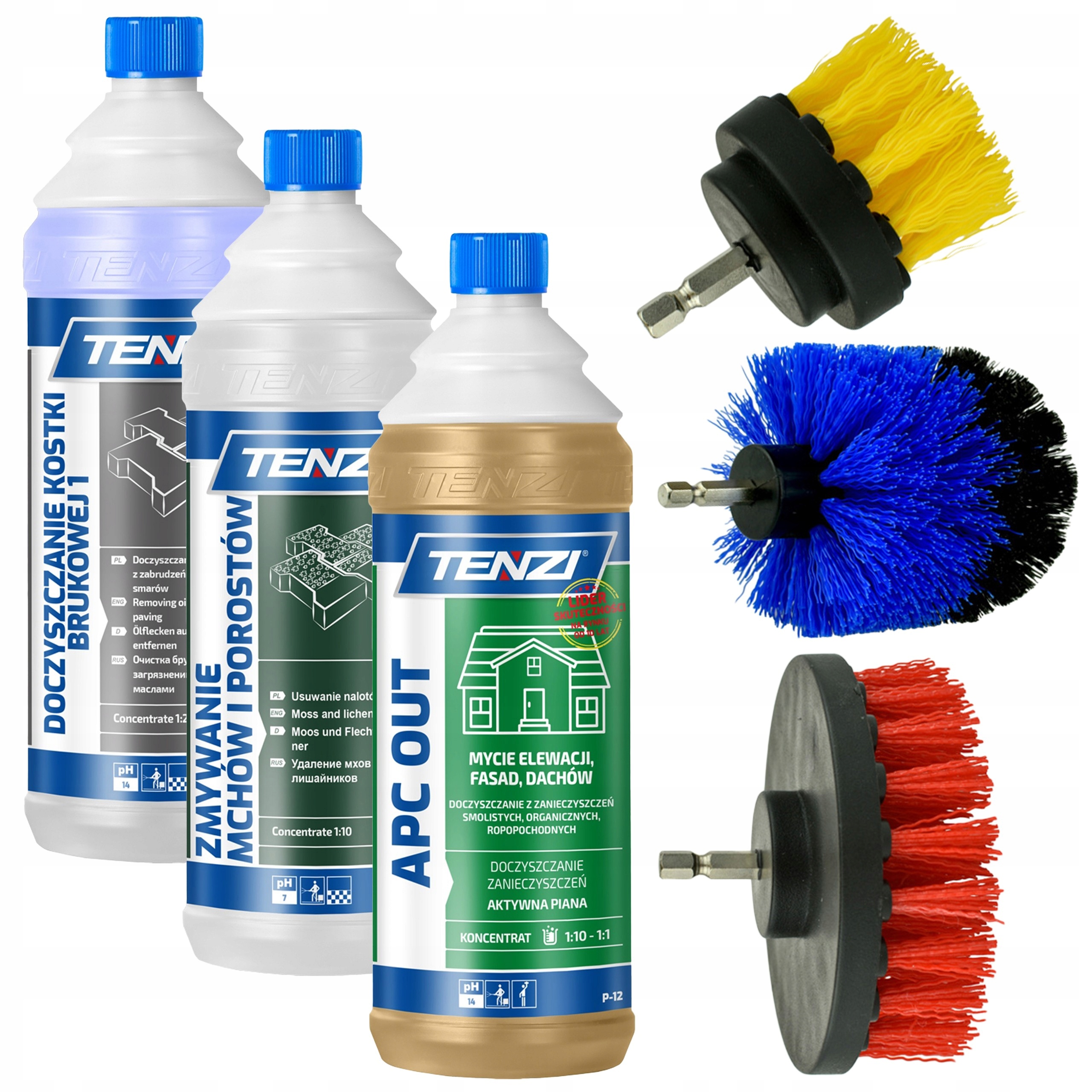 Levně Tenzi mytí mechů lišejníků pro čištění dlažebních kostek kartáče