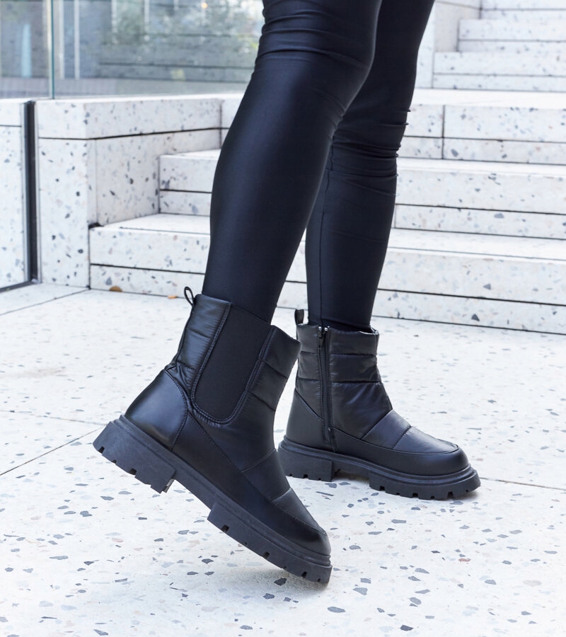 Czarne ocieplane śniegowce 25527 rozmiar 37 Marka bez marki