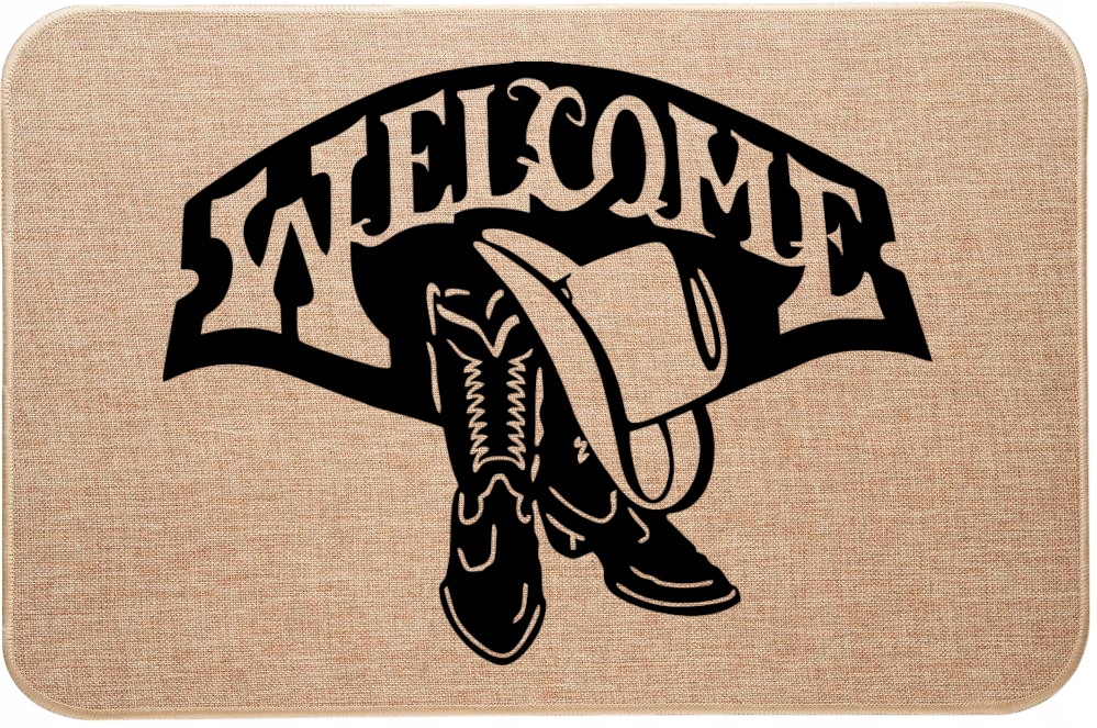 Vstupní Stěrač Z Lnu Western Cowboy Welcome Ahoj Dárek