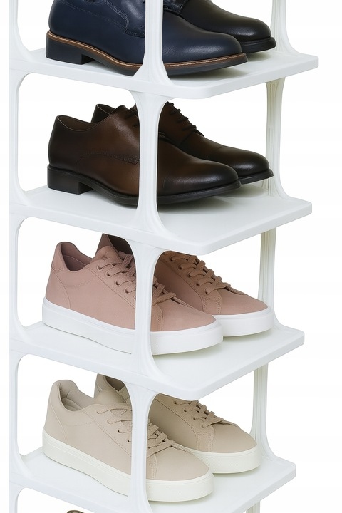 Stojak na buty 7-poziomowy biały 104 cm regał organizer półka biały