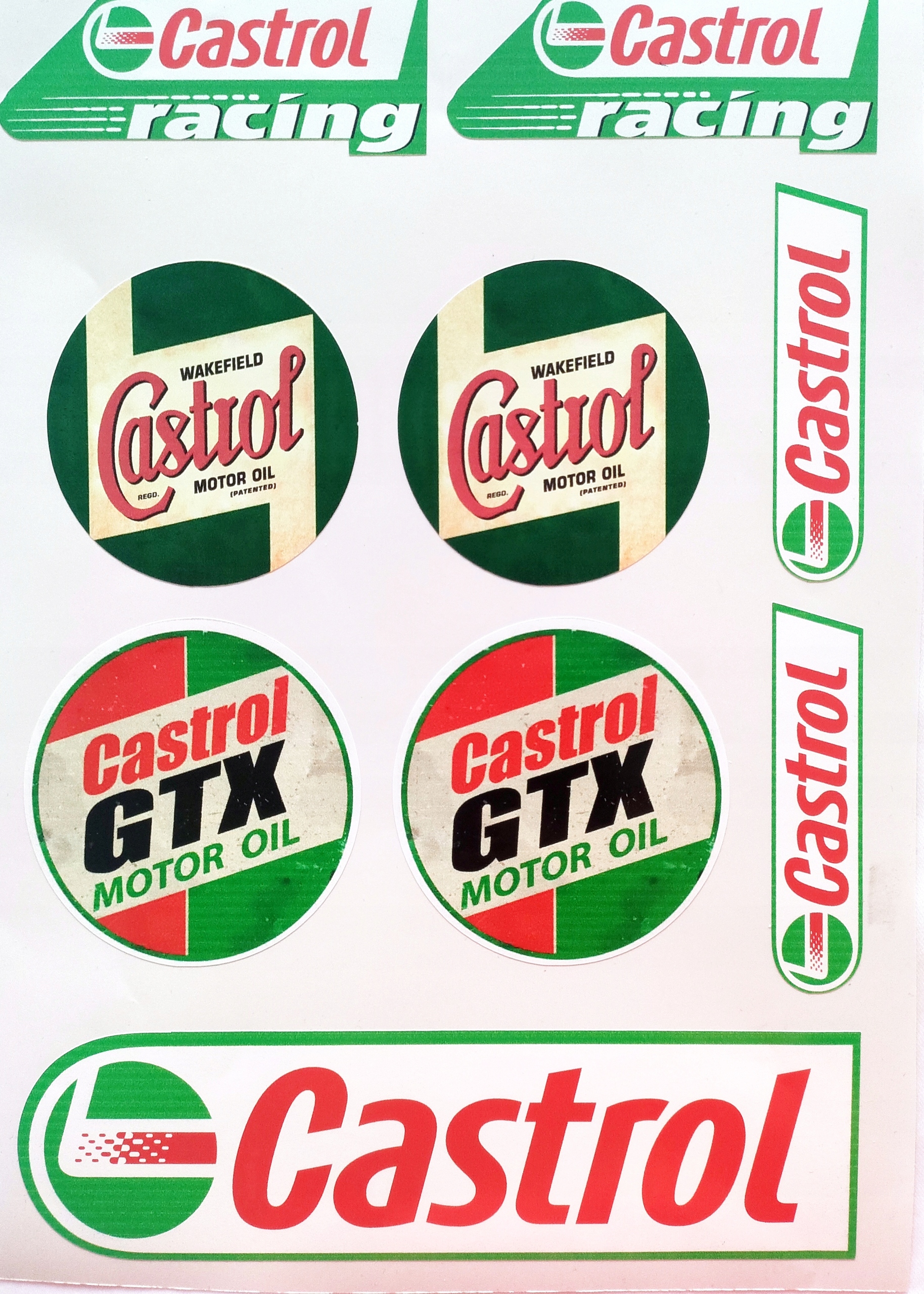 

Zestaw naklejek Castrol , plansza