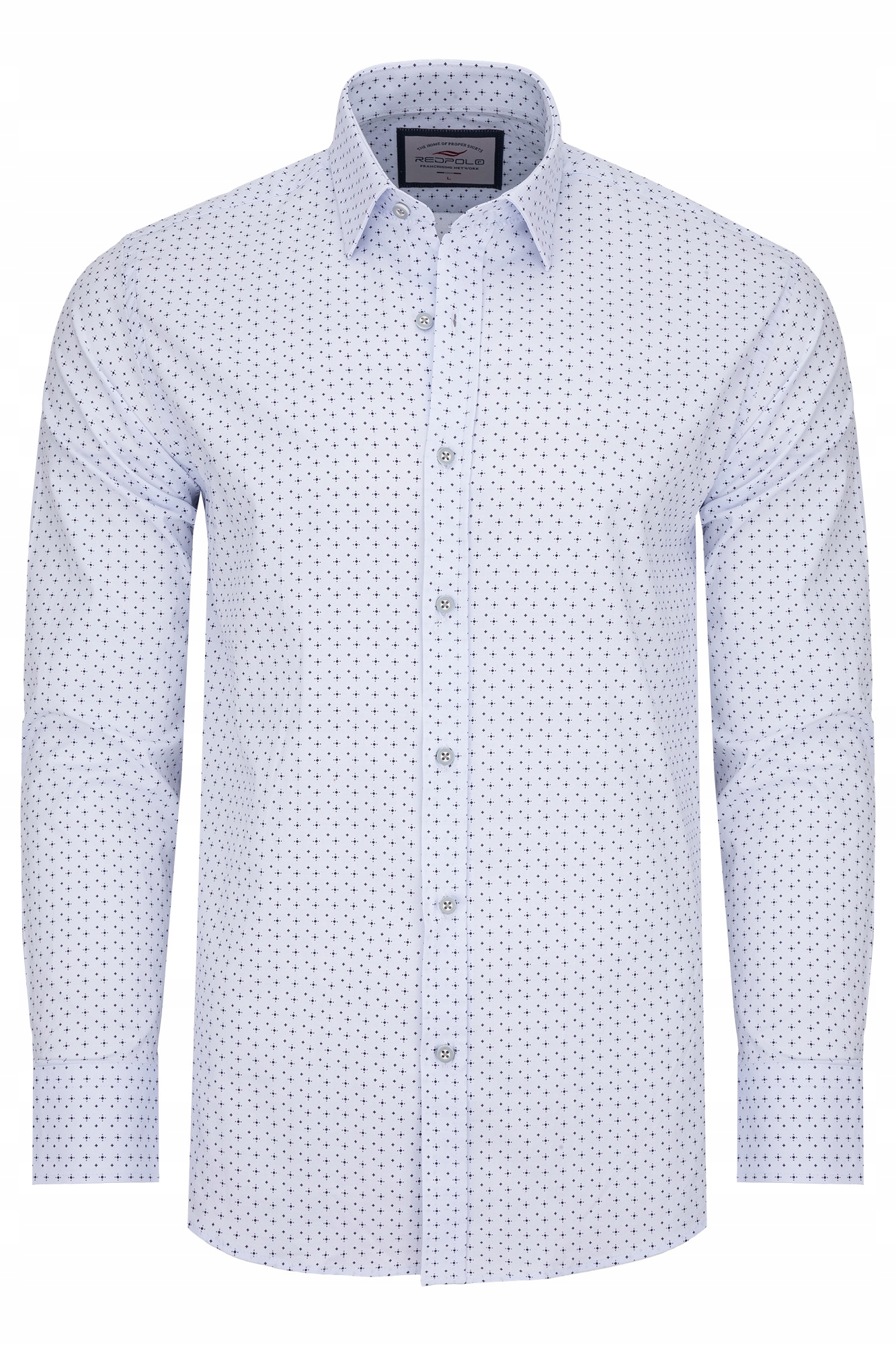 Pánská Elegantní Bílá Košile S Límečkem A Vzorem Bavlna: 3XL