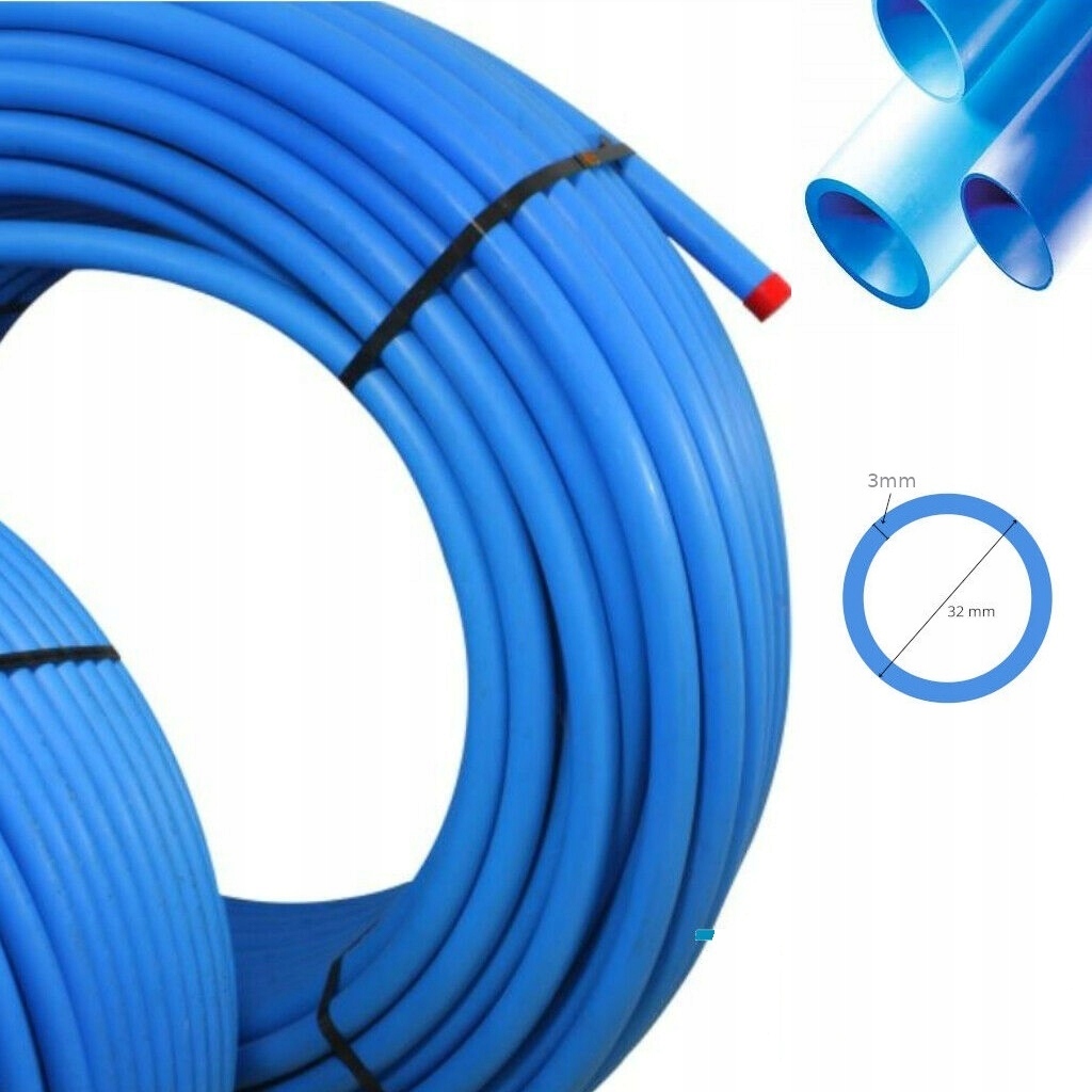 Rura do wody PE100 HD 100 metrów 32x3mm niebieska