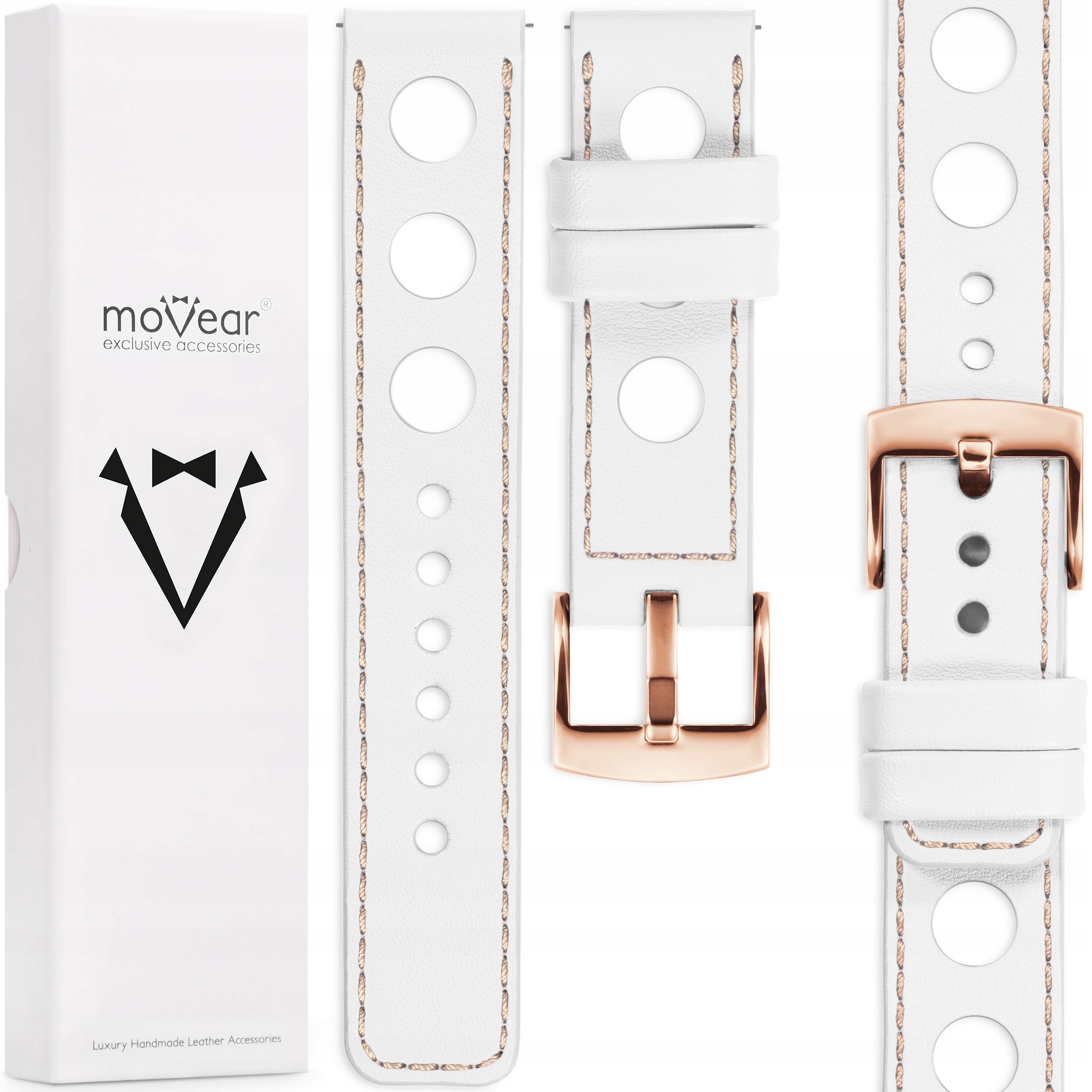 Exkluzivní řemínek 18 mm pro hodinky, elegantní, stylový, bílý