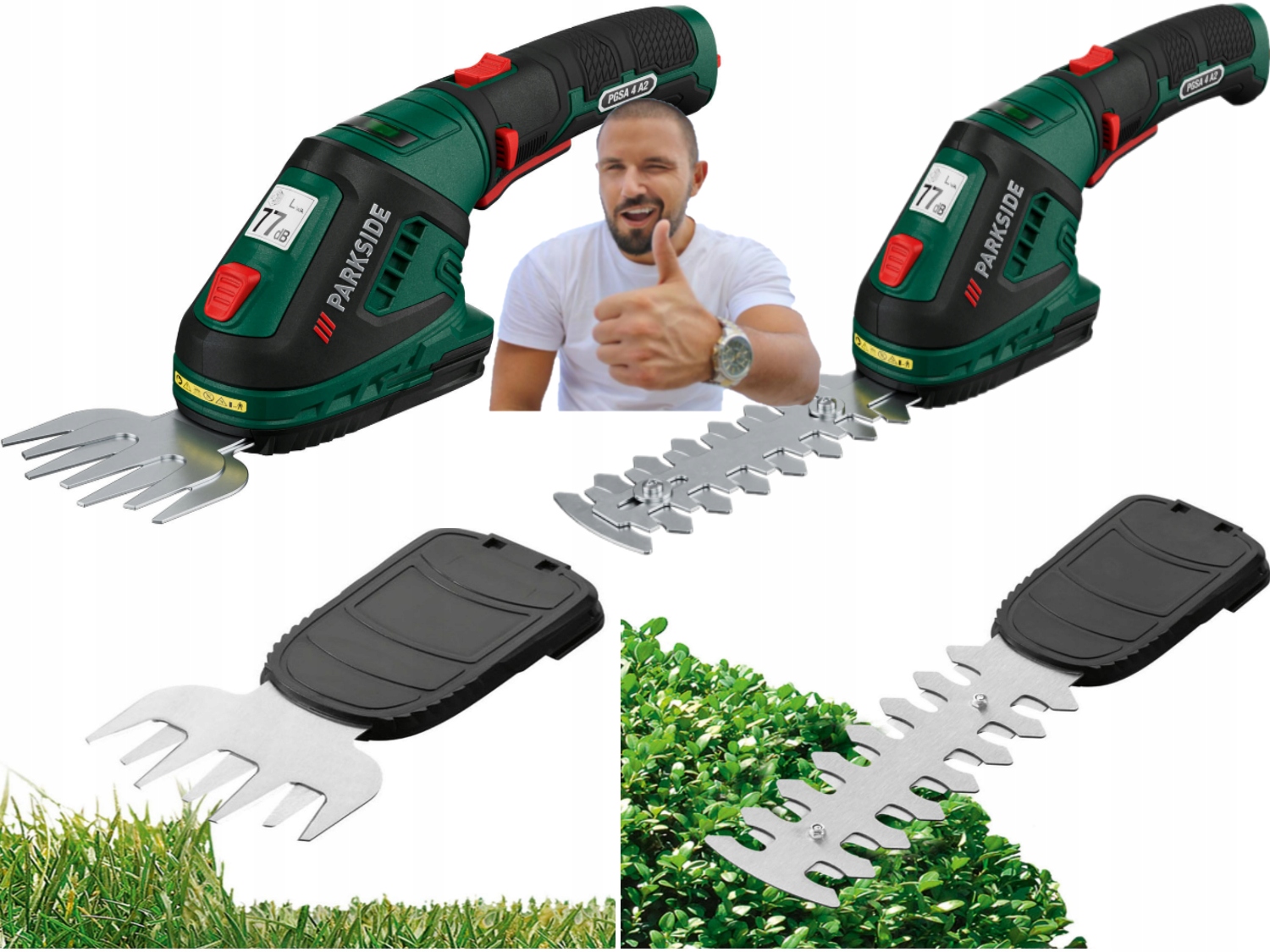 Nożyce elektryczne Akumulatorowe Do Trawy Krzewów 2w1 12 cm 4 V Parkside