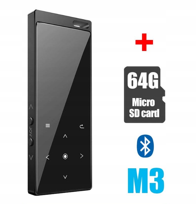Audio přehrávač Benjie M3 Bluetooth MP4 MP3 Rádio Fm Diktafon E-kniha 64 Gb