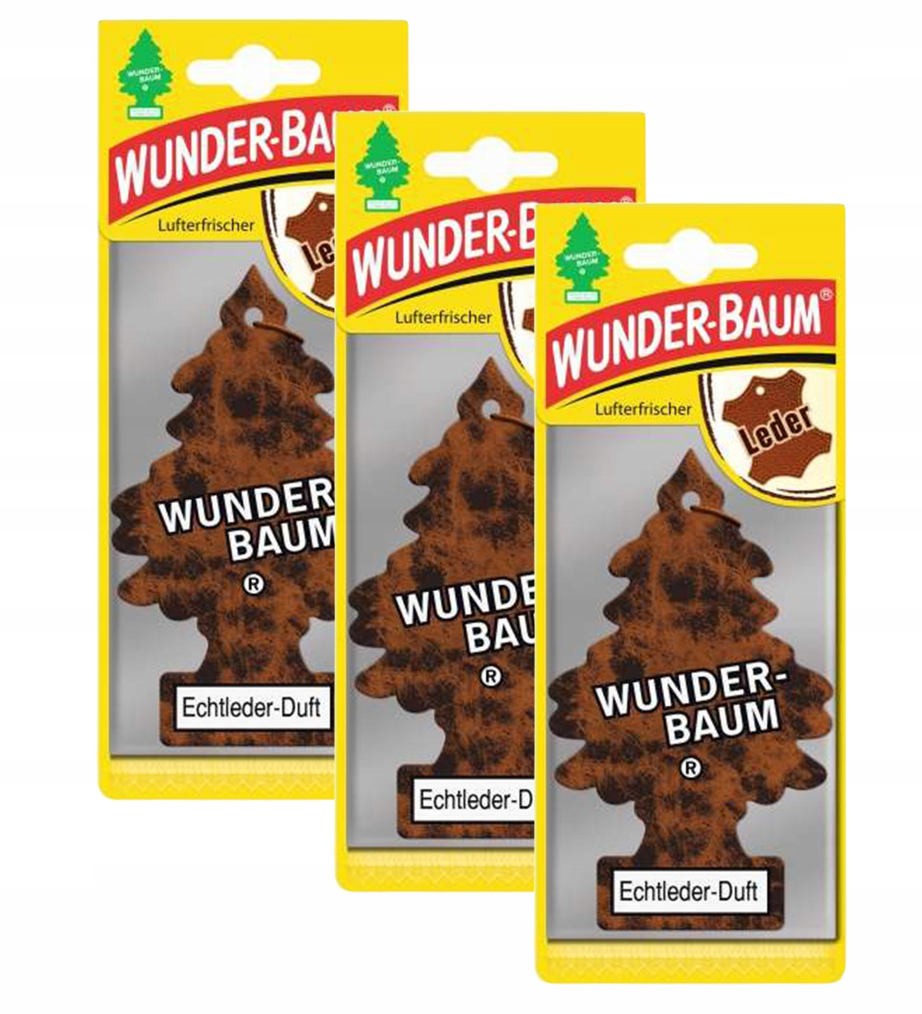 Wunder-Baum Skóra – choinka zapachowa do auta 3 szt
