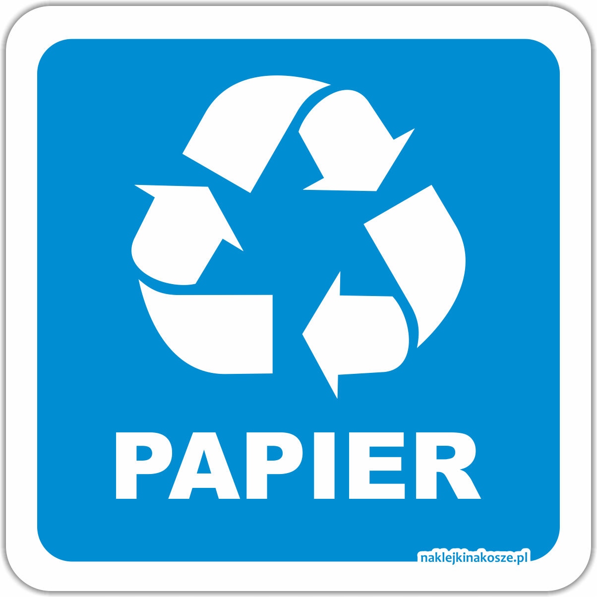 NAKLEJKA na kosz do SEGREGACJI PAPIER 15 cm