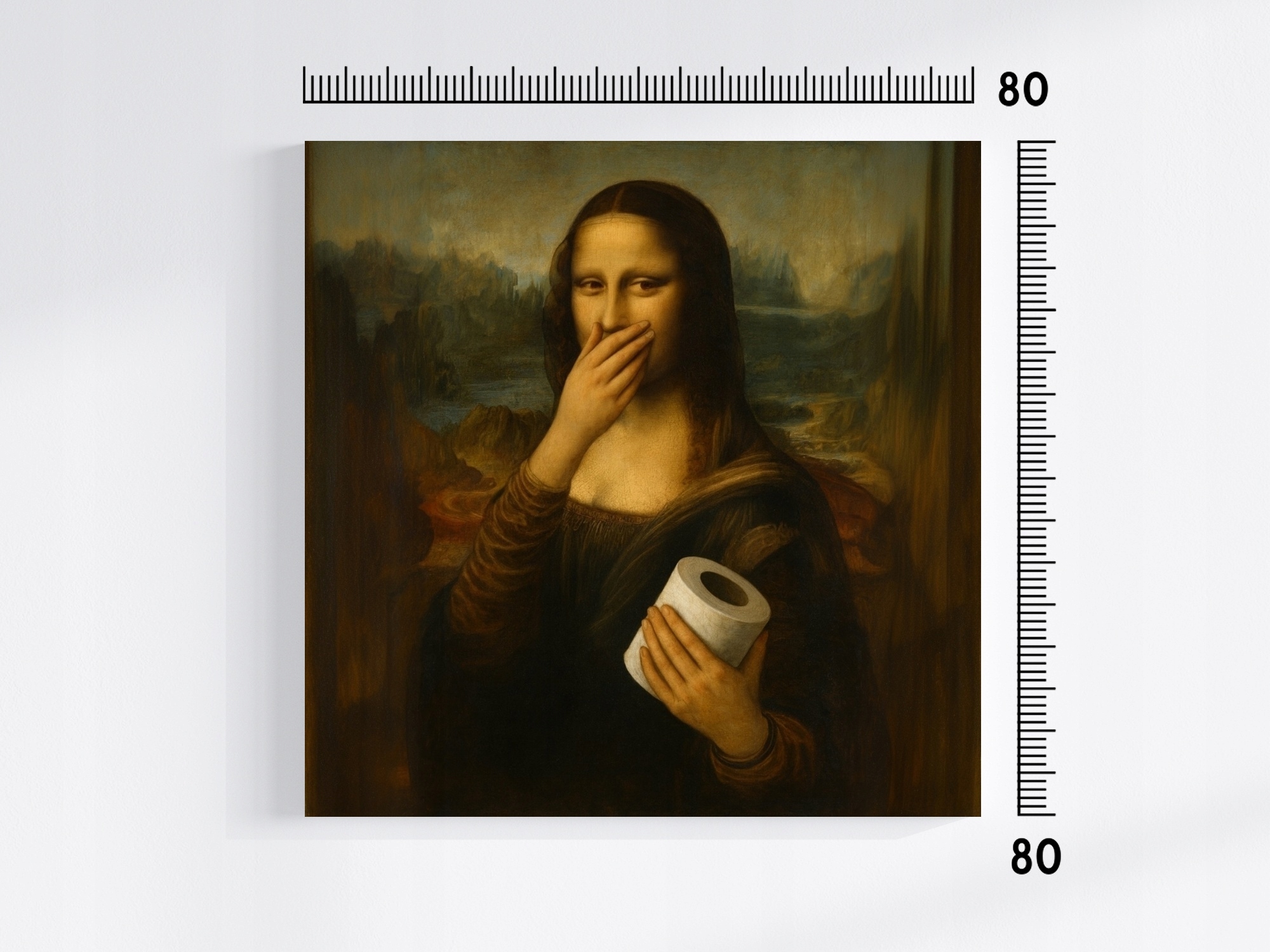 OBRAZ NA PŁÓTNIE CANVAS GRAFIKA MONA LISA DA VINCI STYL TOALETA