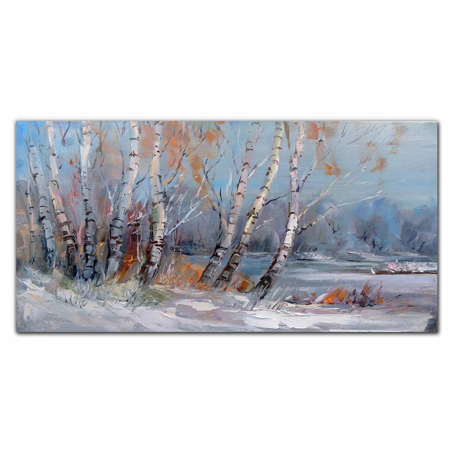 

Fotoobraz akryl 120x60 Malarstwo las drzewa zima