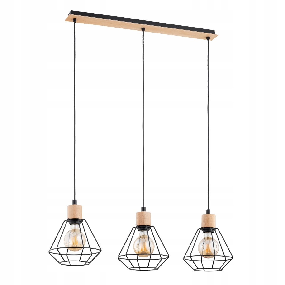 Závěsná Lampa Alfa Kastel 62326 Černá Dřevo