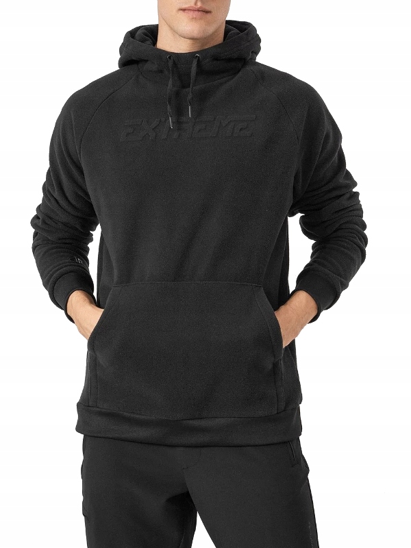 Fleecová Mikina 4F pánská s kapucí H4Z21-PLM010-20S mikina černá XXL
