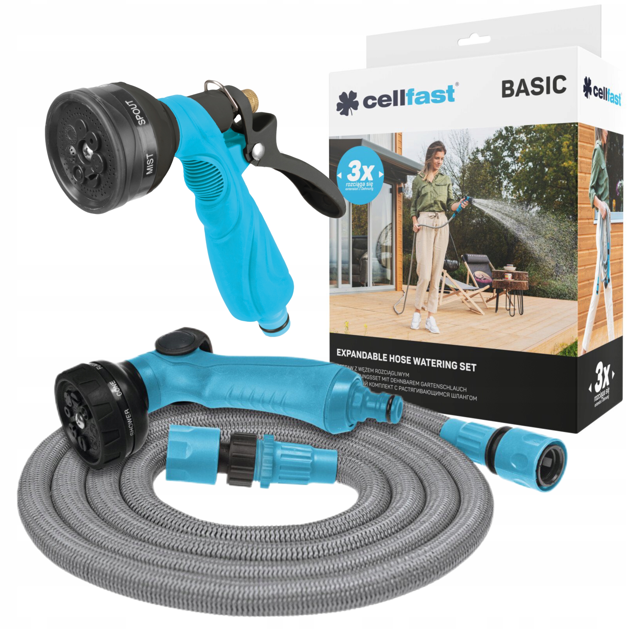 

Cellfast Zestaw Wąż Rozciągliwy 15M Zraszający