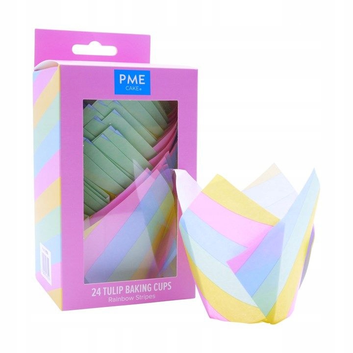 

Papilotki do muffinek tulipany Rainbow Stripes
