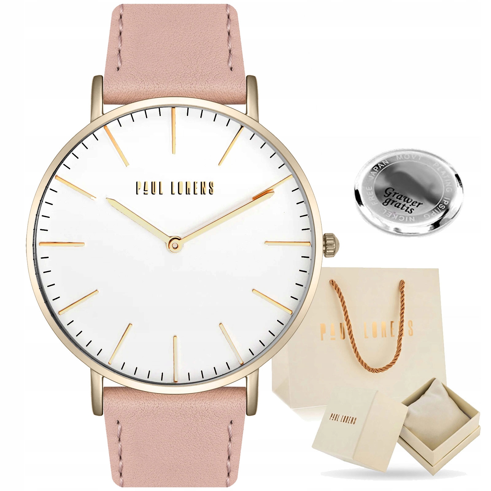 Dámské hodinky Paul Lorens Longie – Svátek Matek – přírodní kůže Gravírování