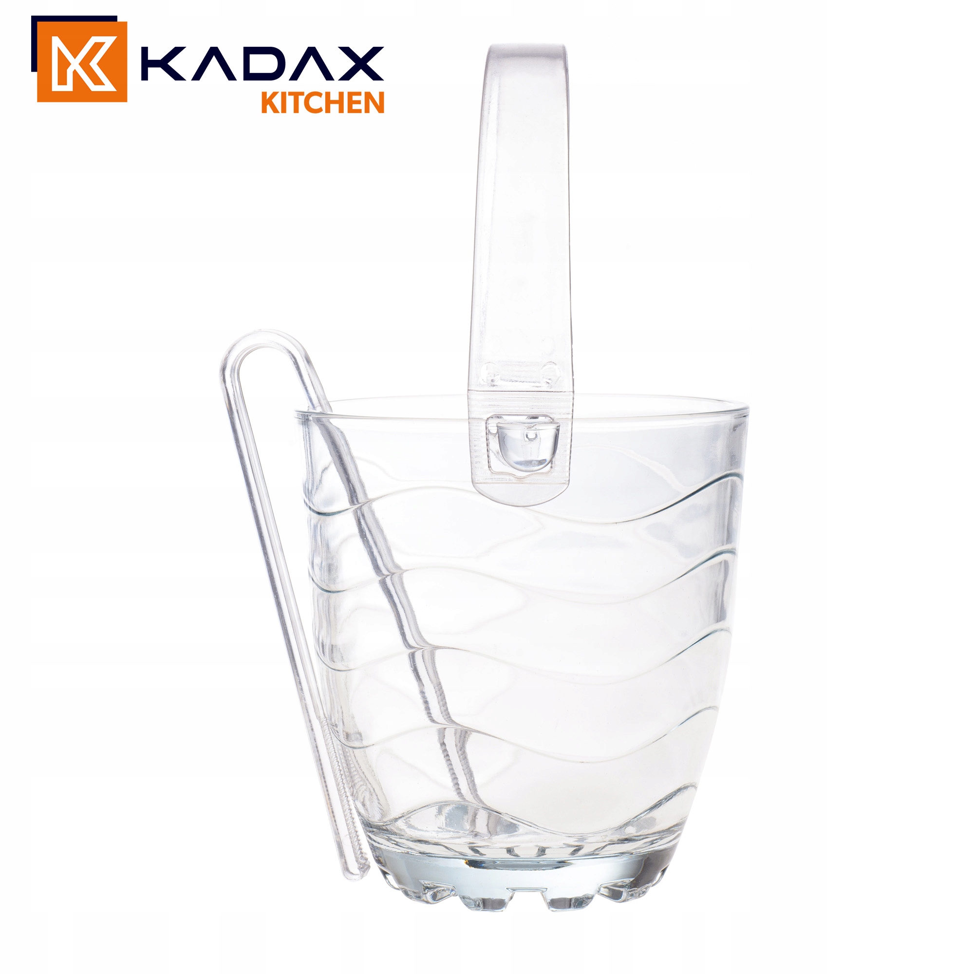 POJEMNIK NA LÓD ZE SZCZYPCAMI WIADERKO DO LODU Z UCHWYTEM SZKLANY Producent Kadax