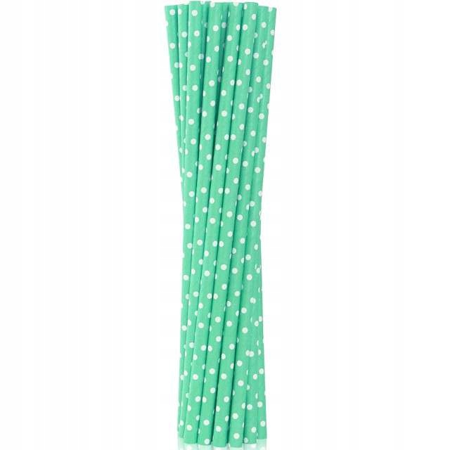 rurki SŁOMKI zielone GROSZKI do napojów 12 grochy