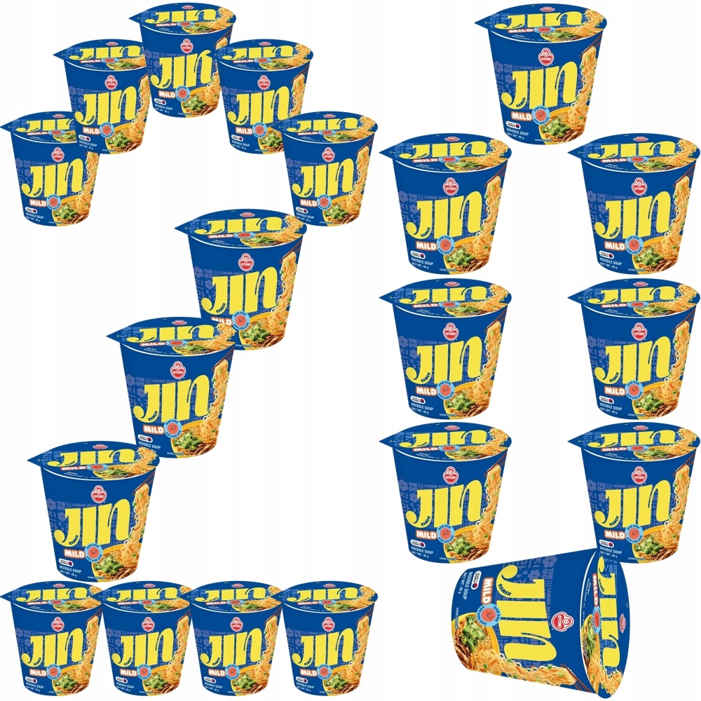 20 x Korejská instantní polévka Jin Ramen MILD Cup 65g Ottogi