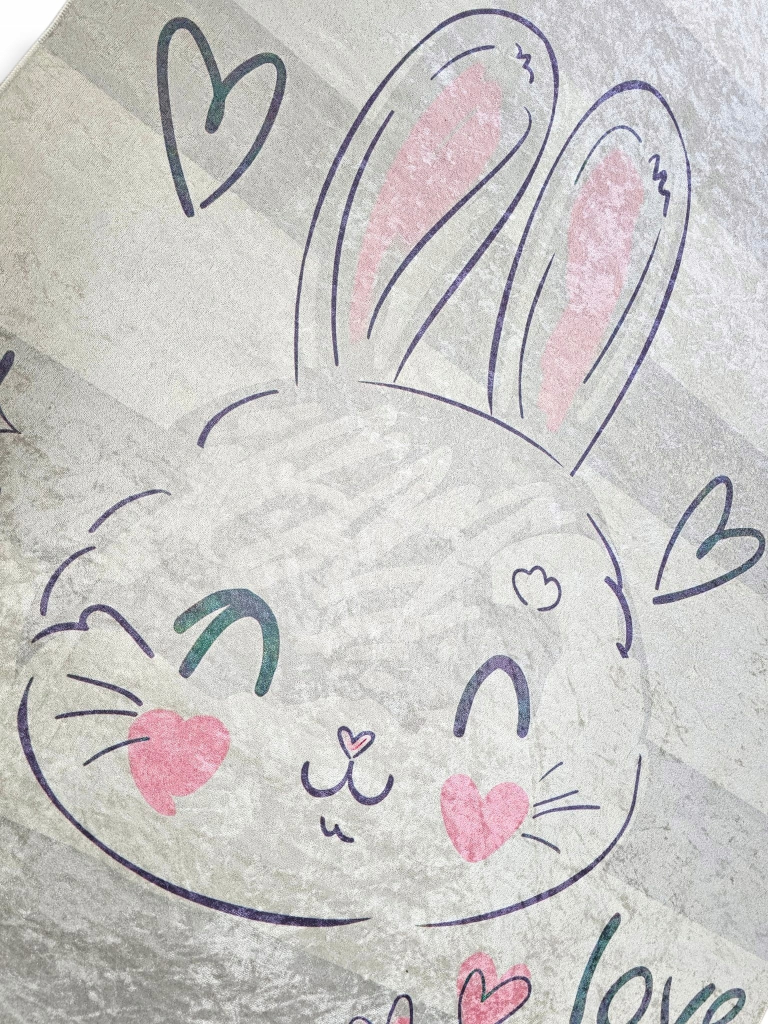 Dywan Digital królik króliczek 120x180 różowy szary dla dziewczynki bunny