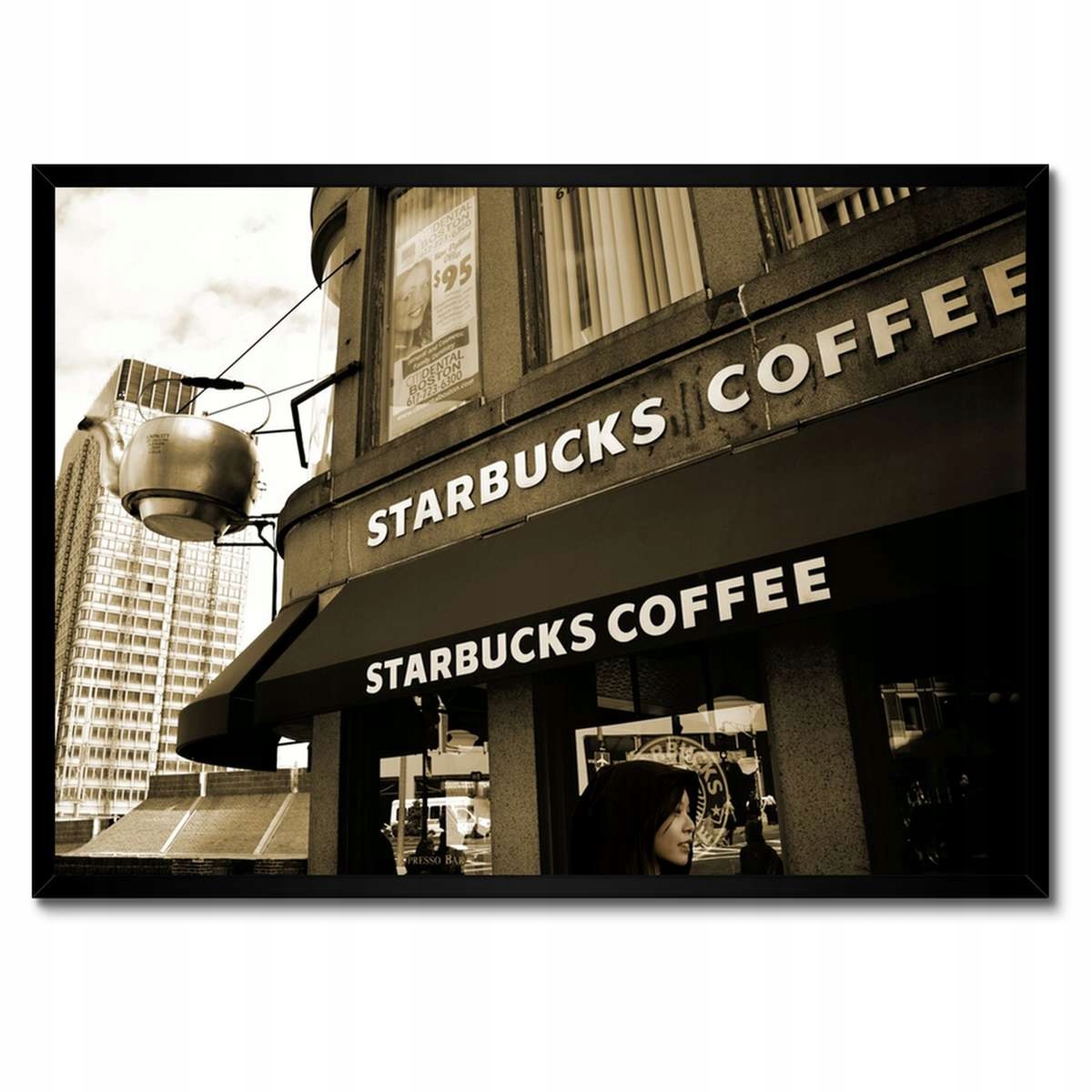 Plakáty v rámu 70x50 Starbucks Coffee Sepia