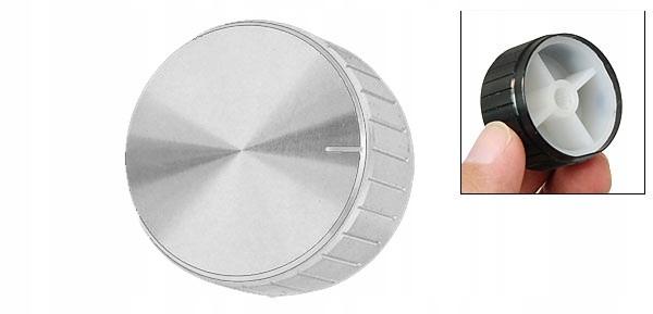 

Gałka potencjometru oś 6mm srebrna GSL30