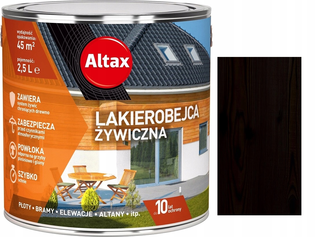 Altax Lakierobejca Żywiczna Do Drewna Heban 2.5L