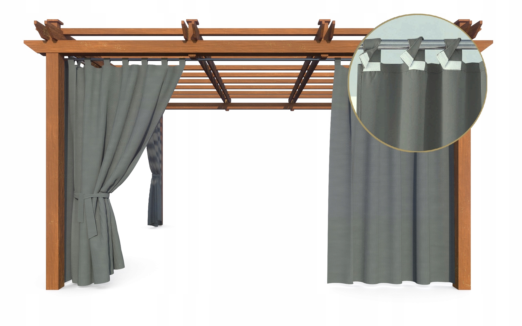 Zasłony ogrodowe wodoodporne na taras zasłona na szelkach z rzepem 155x220