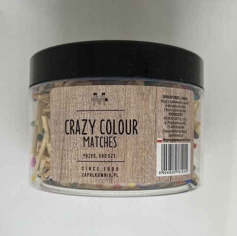 Zapałki Crazy Colour słoik 500 szt