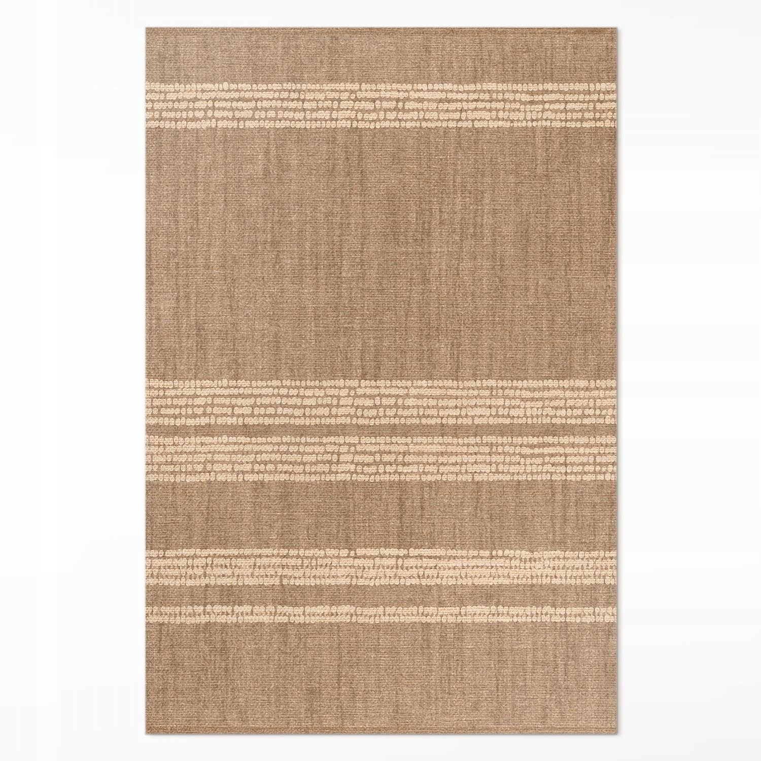 Vinylový dekoratívny koberec Béžová farba s boho líniou, imitácia tkaniny, 80 x 120 cm