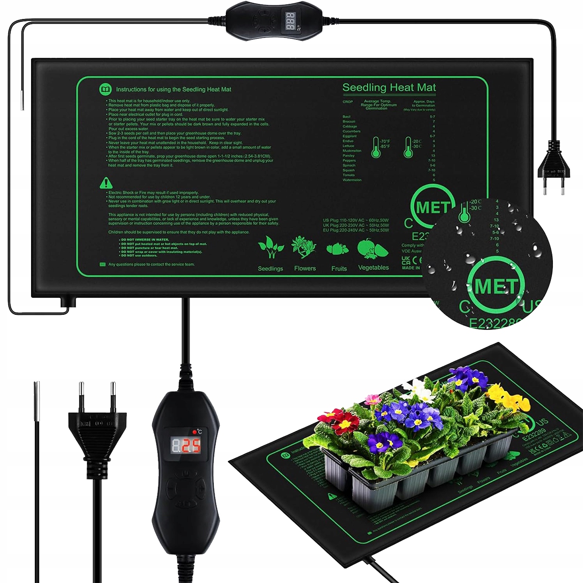 Levně Vyhřívací Podložka Vnitřní Vyhřívací Podložka Do Skleníku Vyhřívací Podložka 50 W