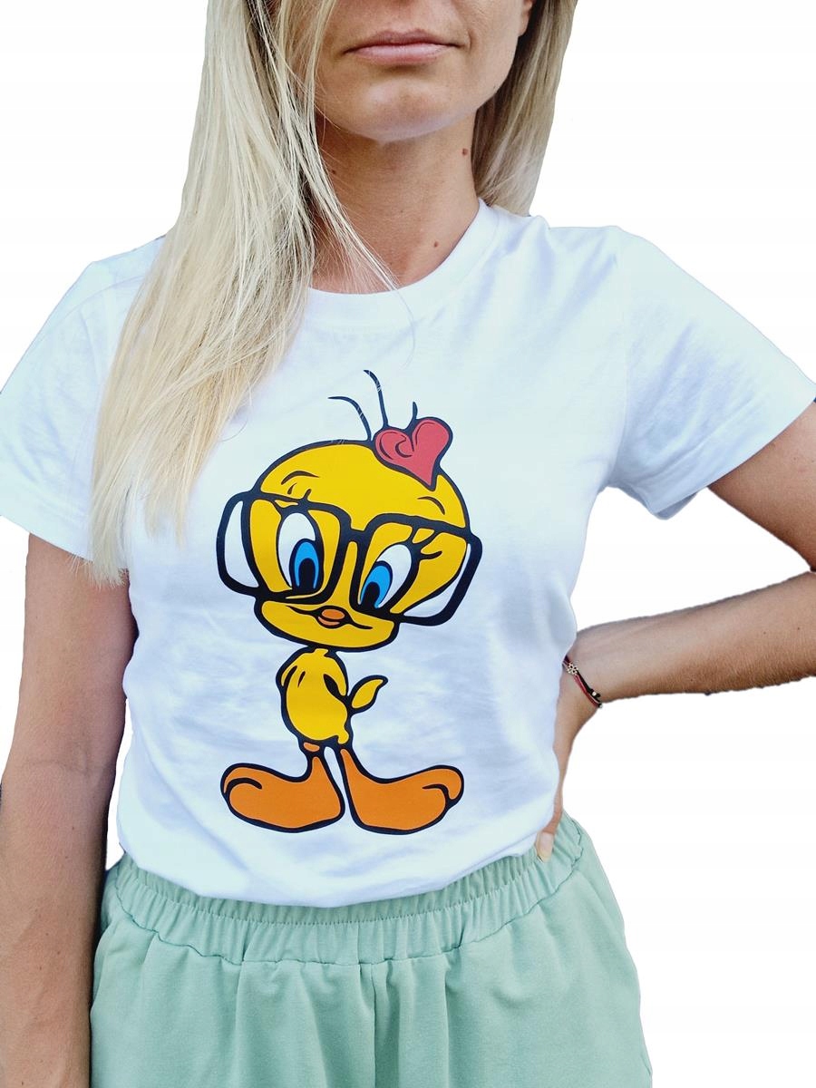 

Koszulka damska Tweety nadruk biała M