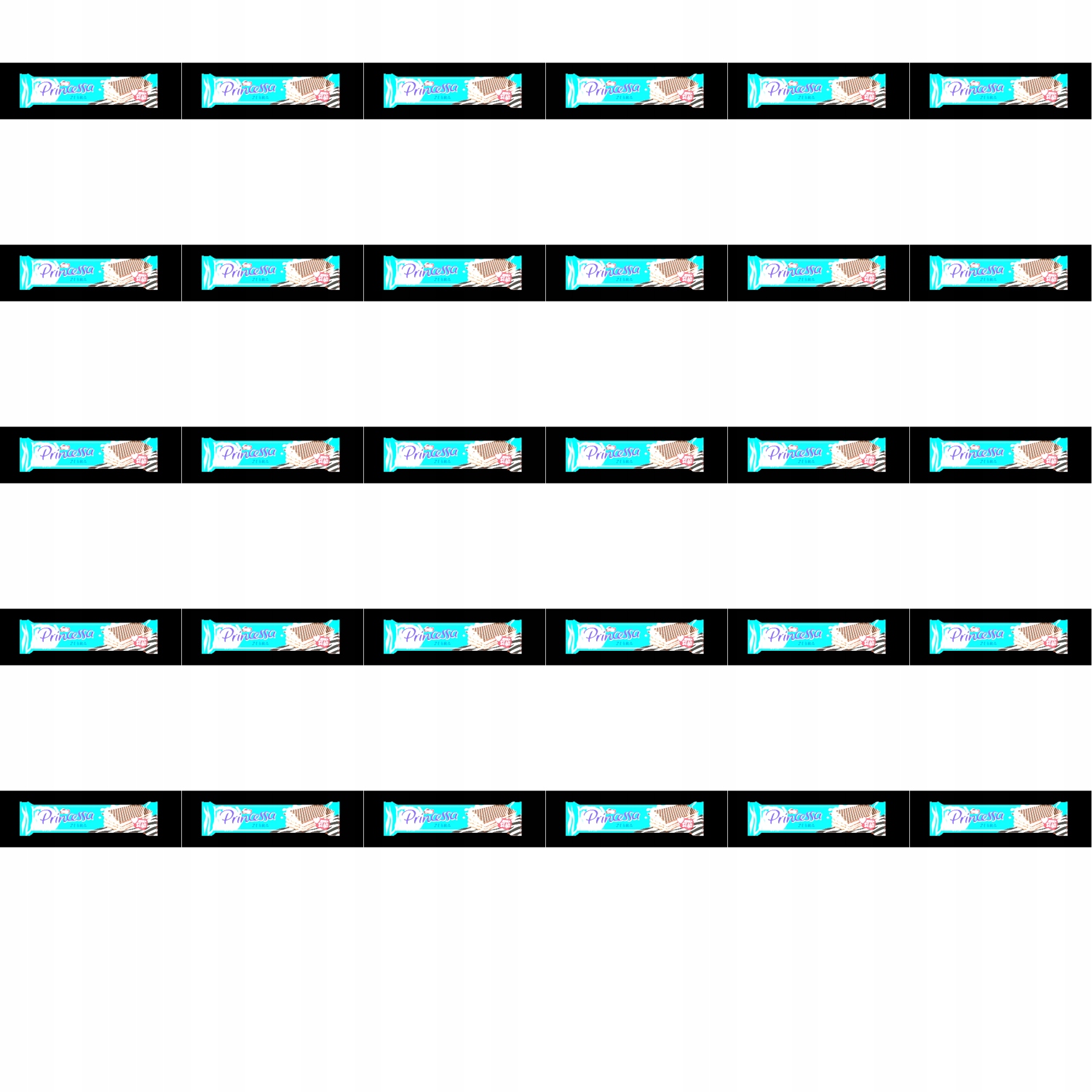 Levně 30x 30g Princessa zebra Karton