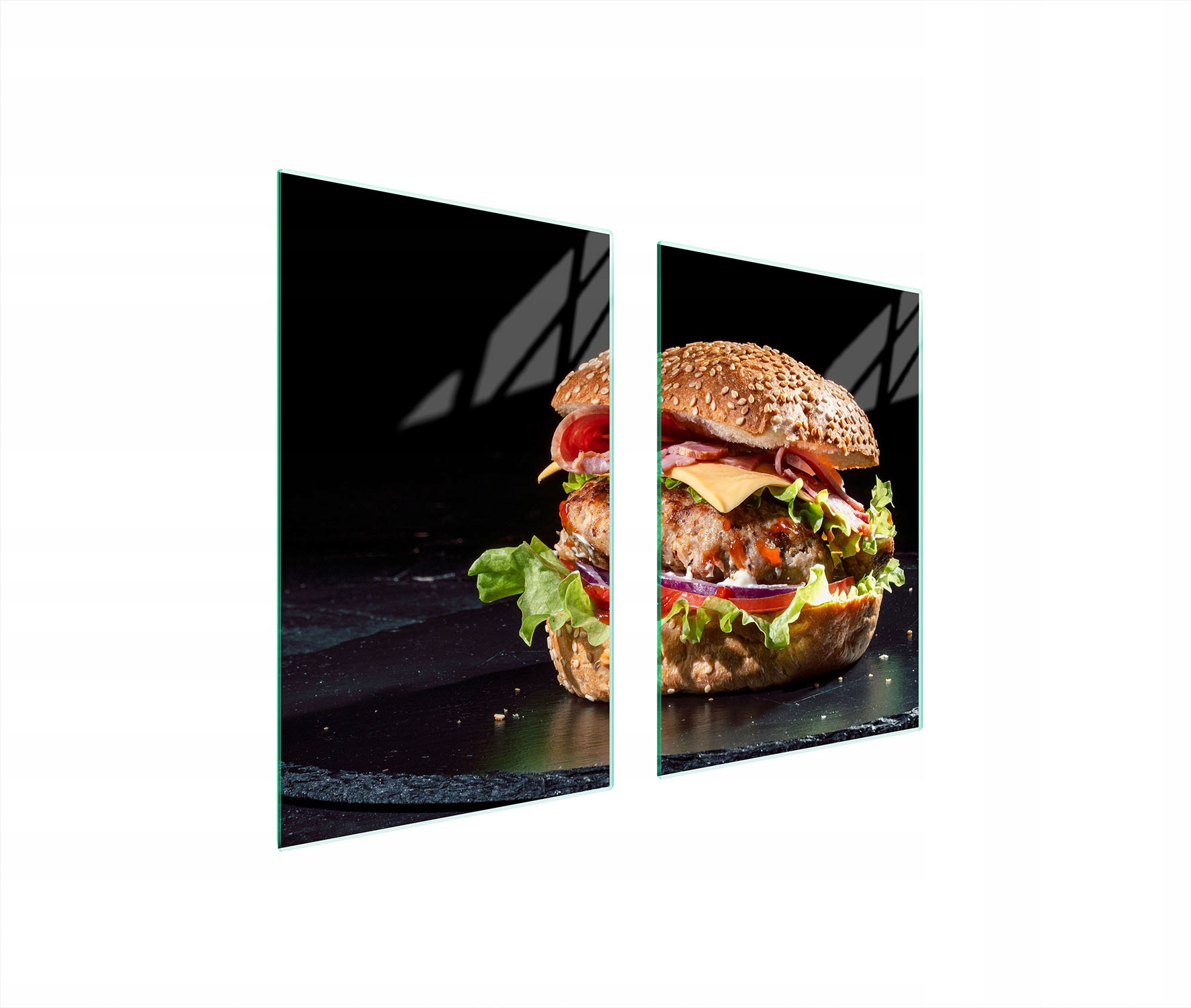 Skleněná Ochranná Deska Do Kuchyně 65x52 Hamburger Tvrzené Sklo