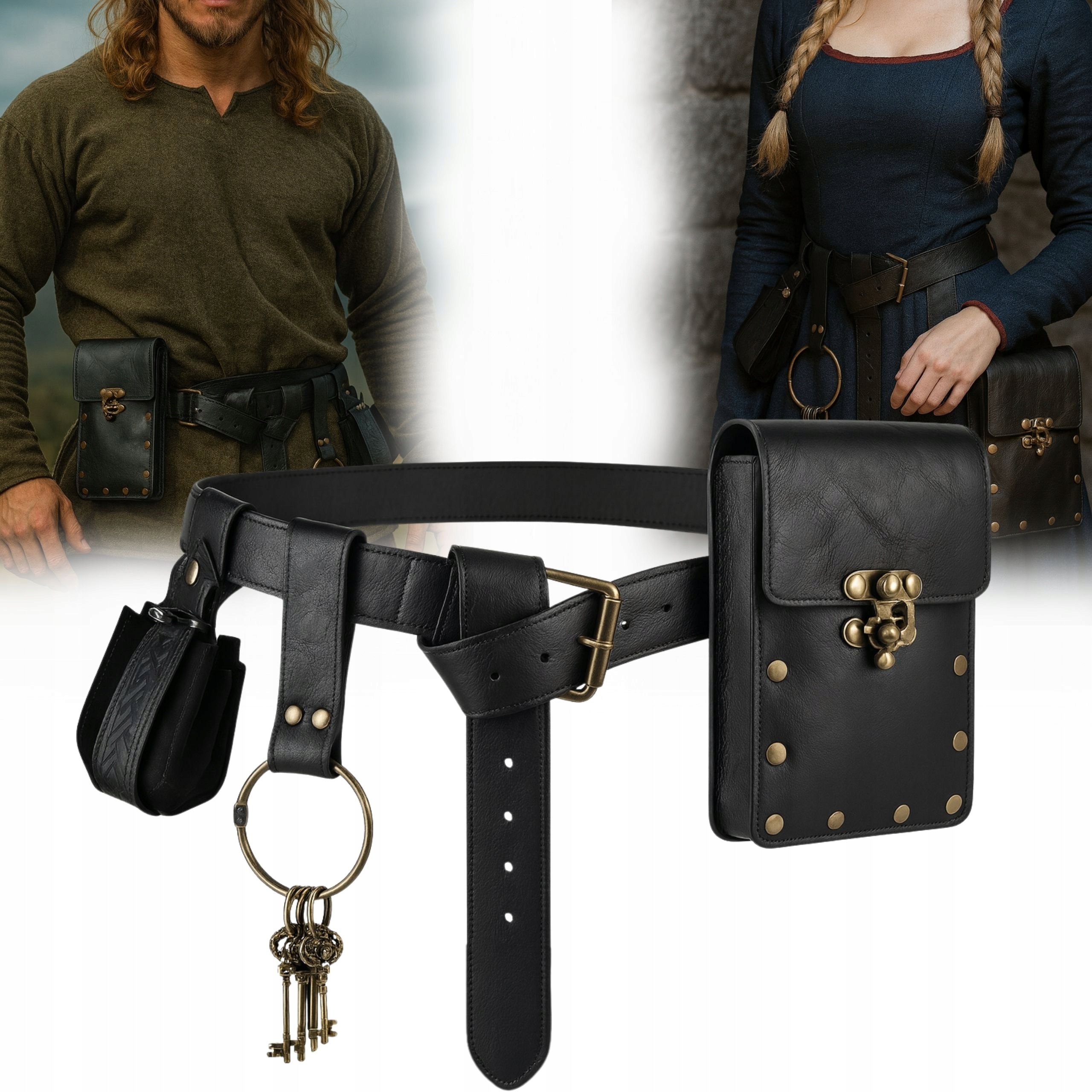 Pasek Średniowieczny Strój Wojownika Rycerza Wikinga Wiedźmin Vintage Barok