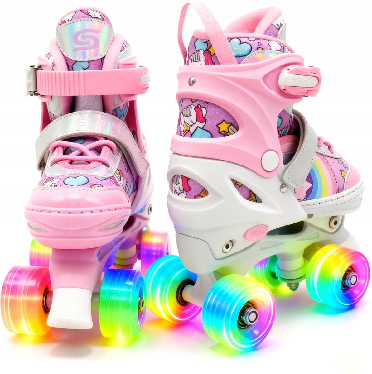 Wrotki dziecięce regulowane 25–28 Led – stabilne dla początkujących Suotu